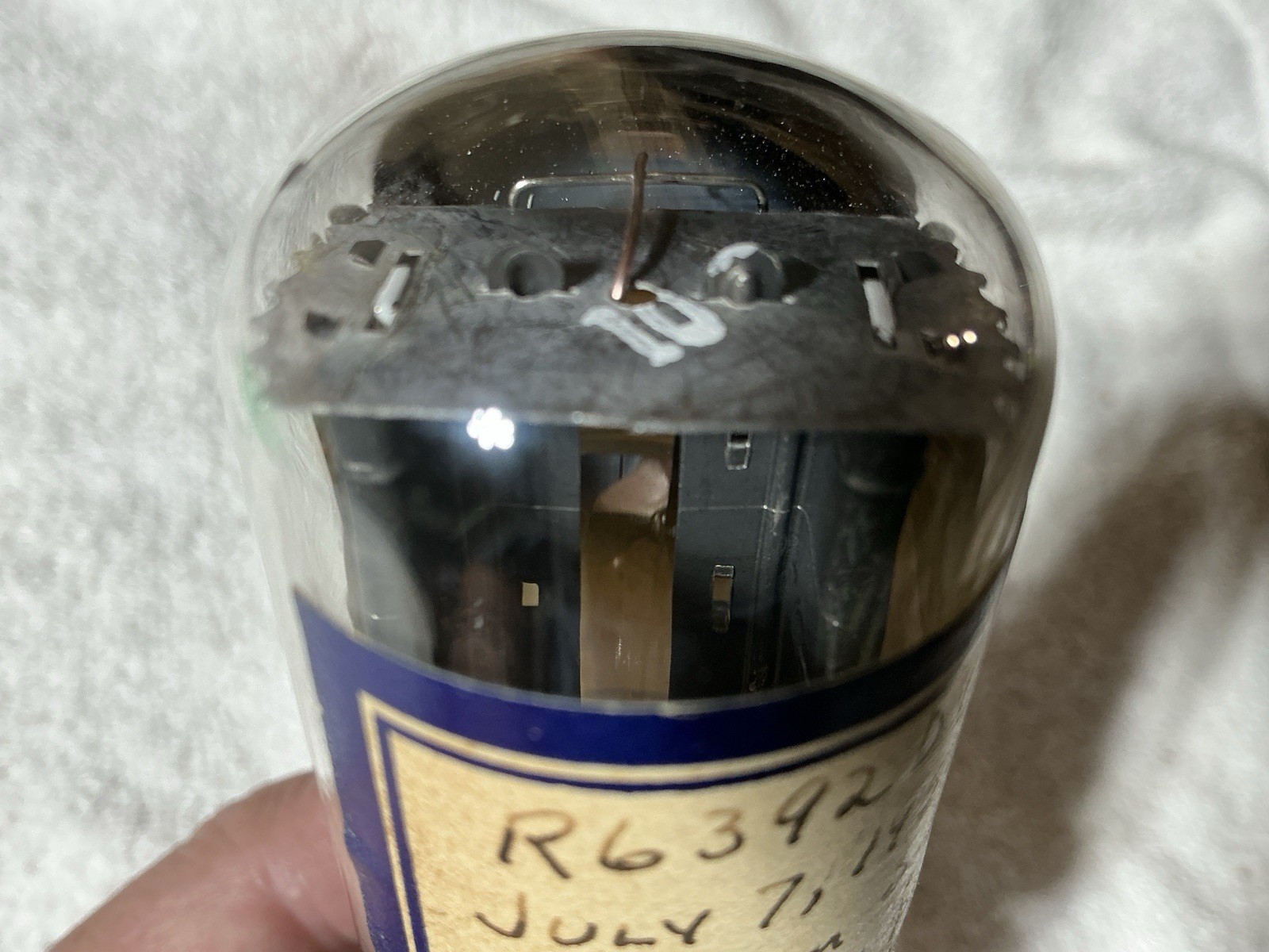 RARE MUSEUM LABEL VACUUM TUBE 5U4GB Black Plate RCA FACTORY INDIANAPOLIS 1955