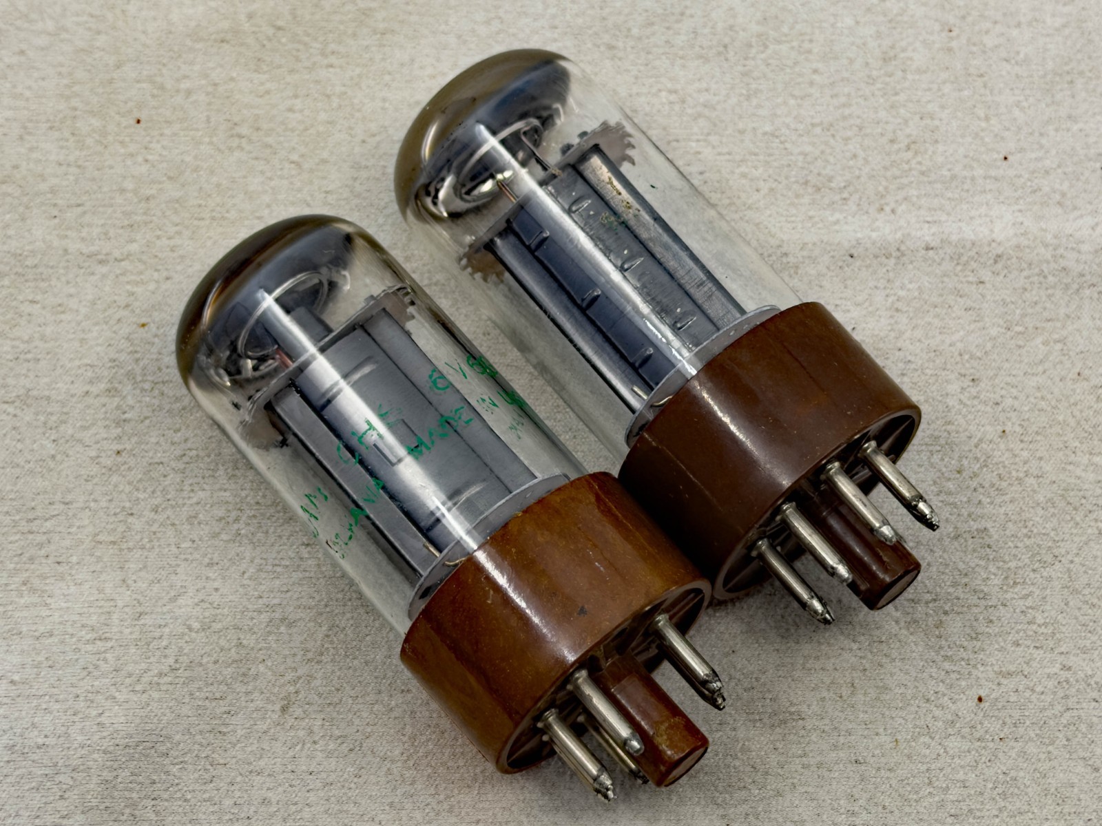 (2) Sylvania JAN-6V6GTY Mil Spec Power Tubes Micanol Base Tests Strong Amplitrex