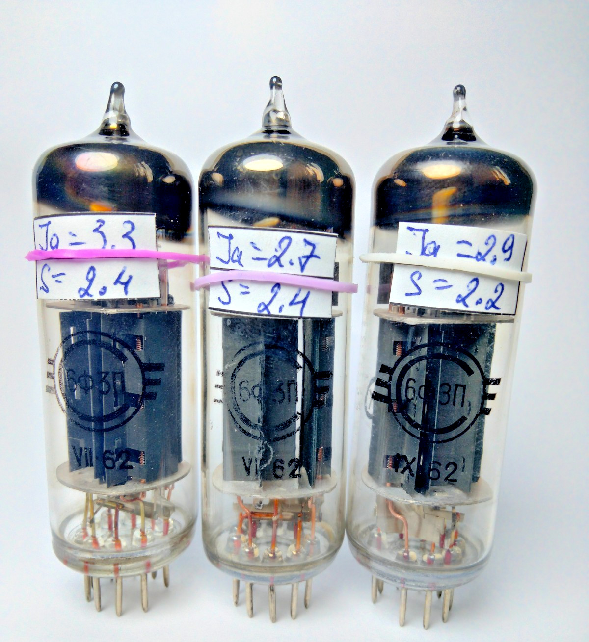 3 pcs 6F3P/ECL82/6BM8/ Triode-Pentode Black Anode 1962 `s, RARE!