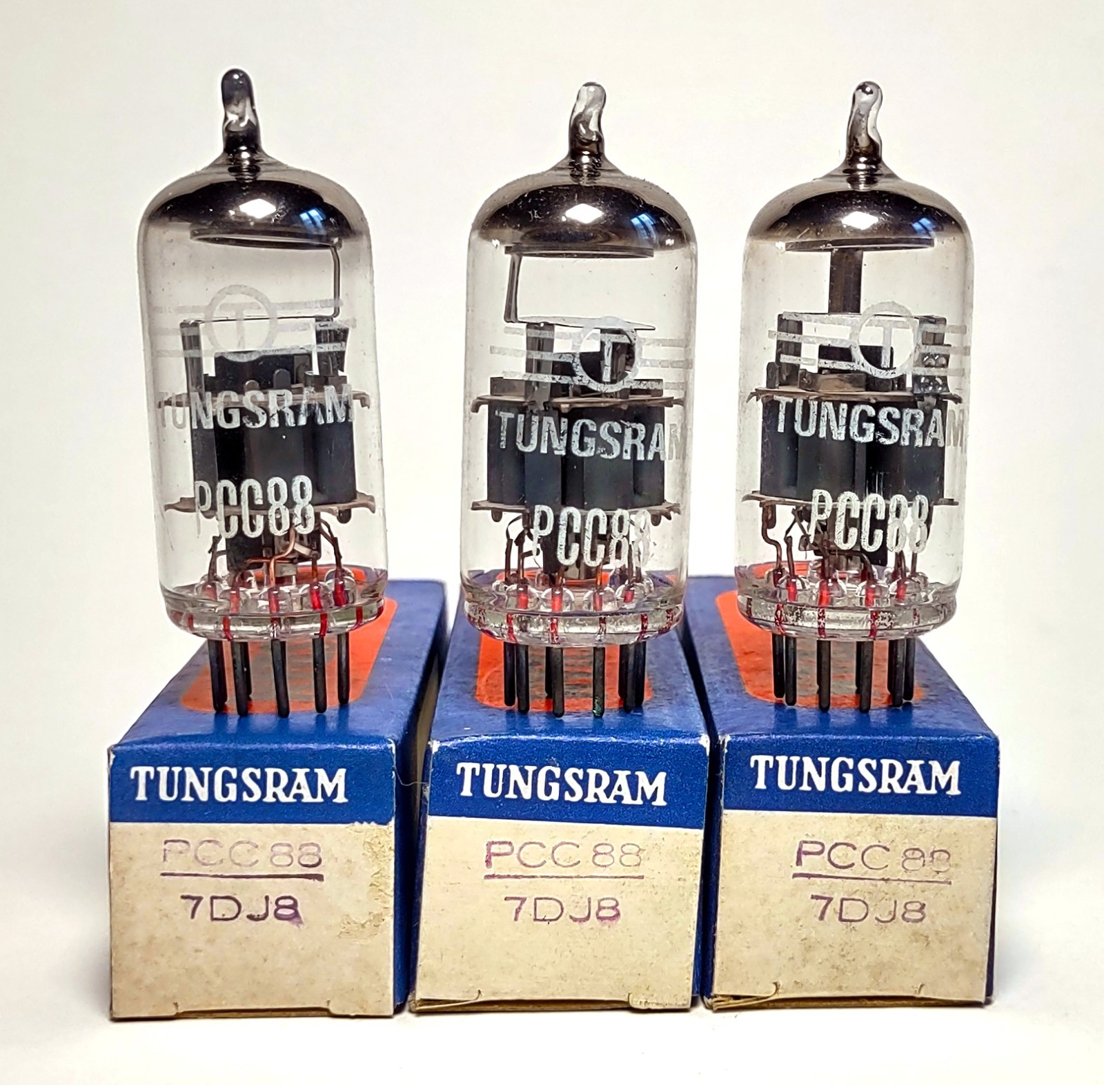 3x PCC88 7DJ8 Tungsram Tubes Valves Tube Lamps – New in Box – Mint NOS Audio