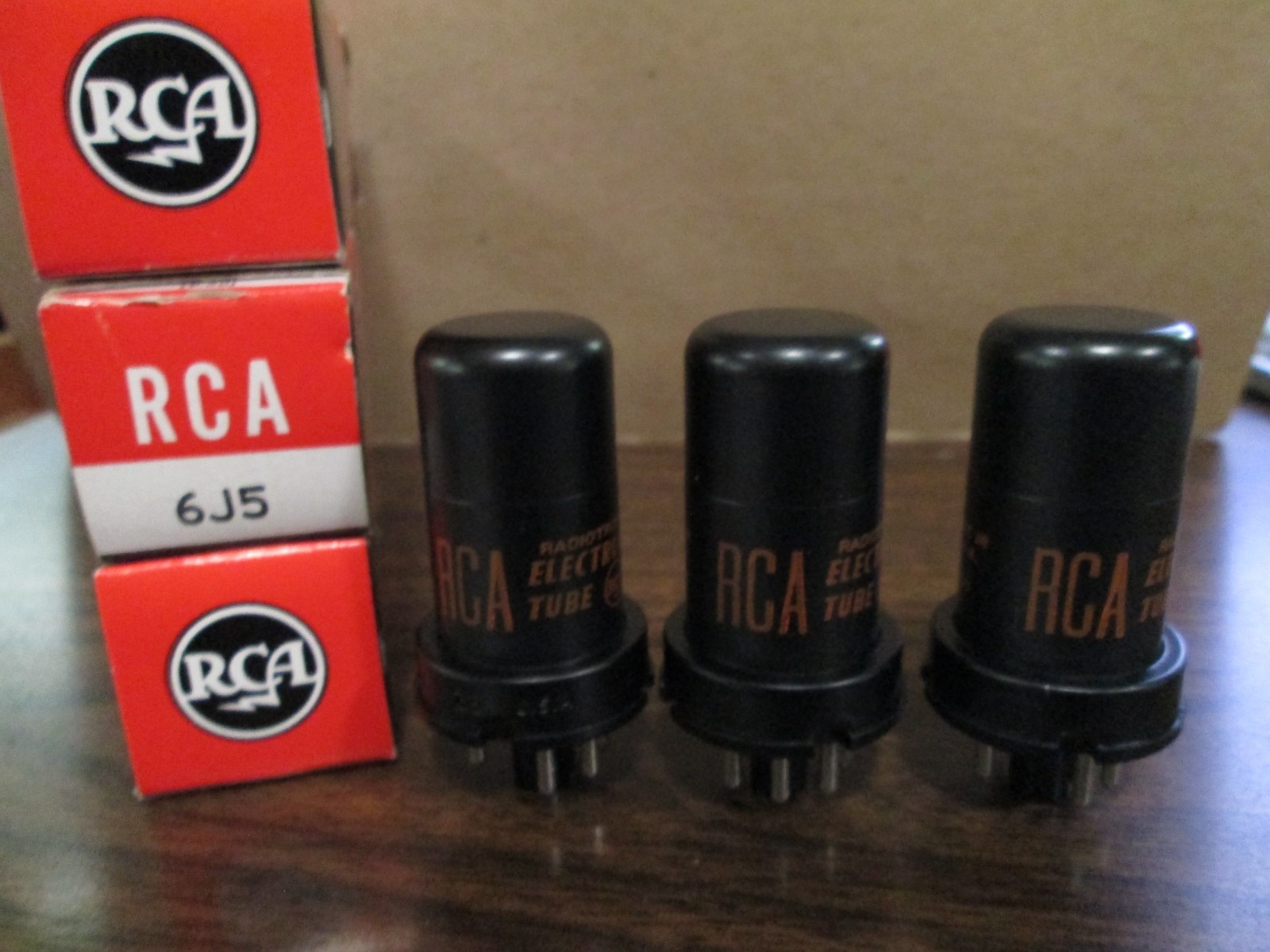 3 NEW RCA 6J5 Vacuum Tubes Matching Codes IOB