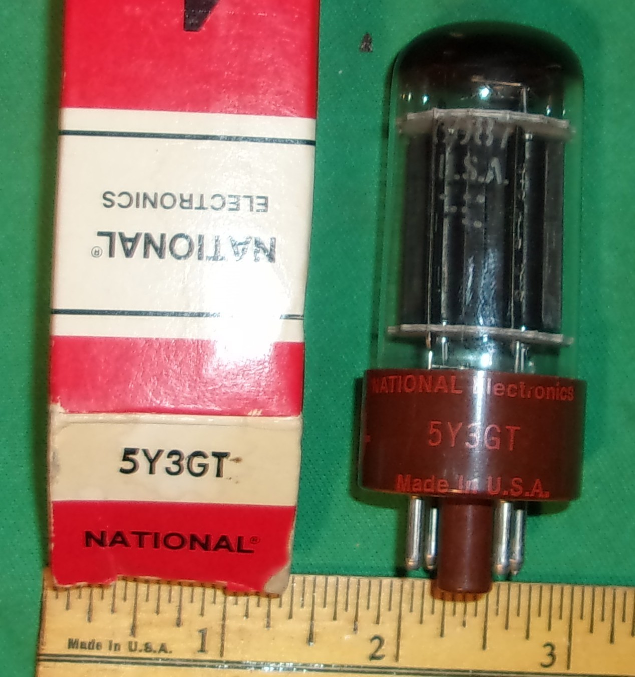 NATIONAL 5Y3GT Full-Wave Rectifier Tube (GE 6087) NOS Clean! Test Great!