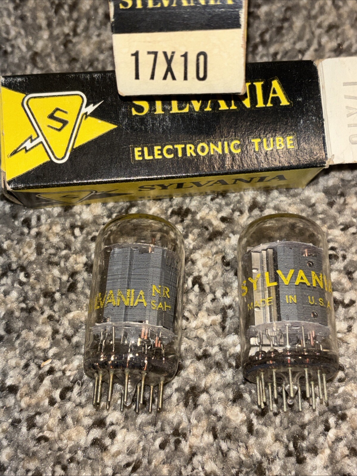 Vintage Sylvania 17X10 Pair NOS Hi Fidelity Audio Tubes Vacuum Amplifier Valve