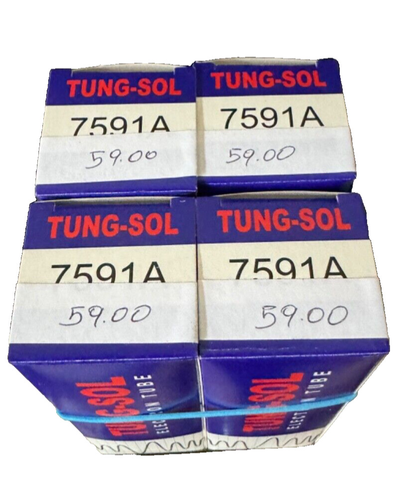 (4) Tung-Sol Platinum Factory Matched Quad 7591A 7591 Tubes – For Tube Amps