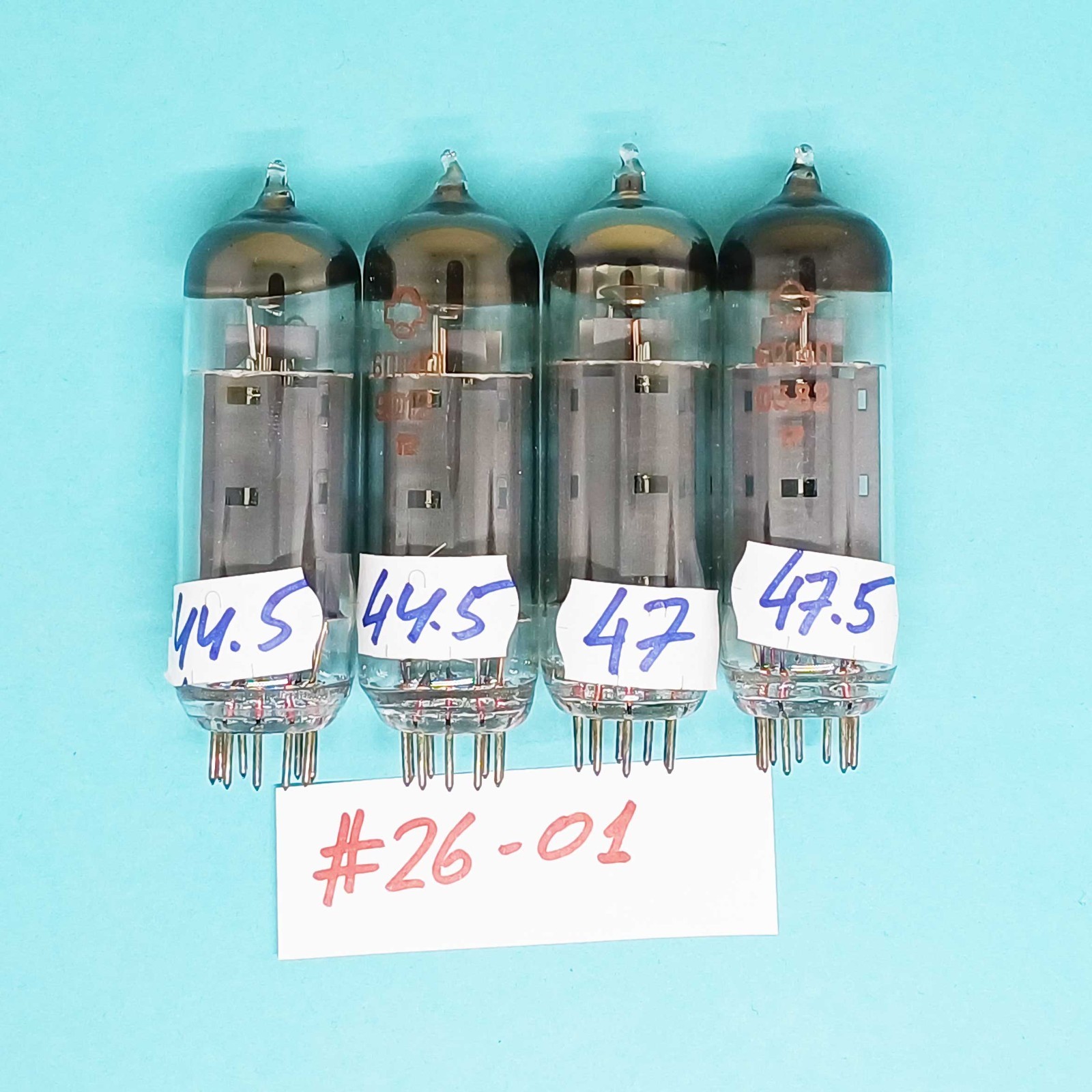 4 pcs MATCHED QUAD x 6P14P ~ EL84 ~ 6BQ5 ~ 7189 USSR vintage TUBE = DDP #26-01