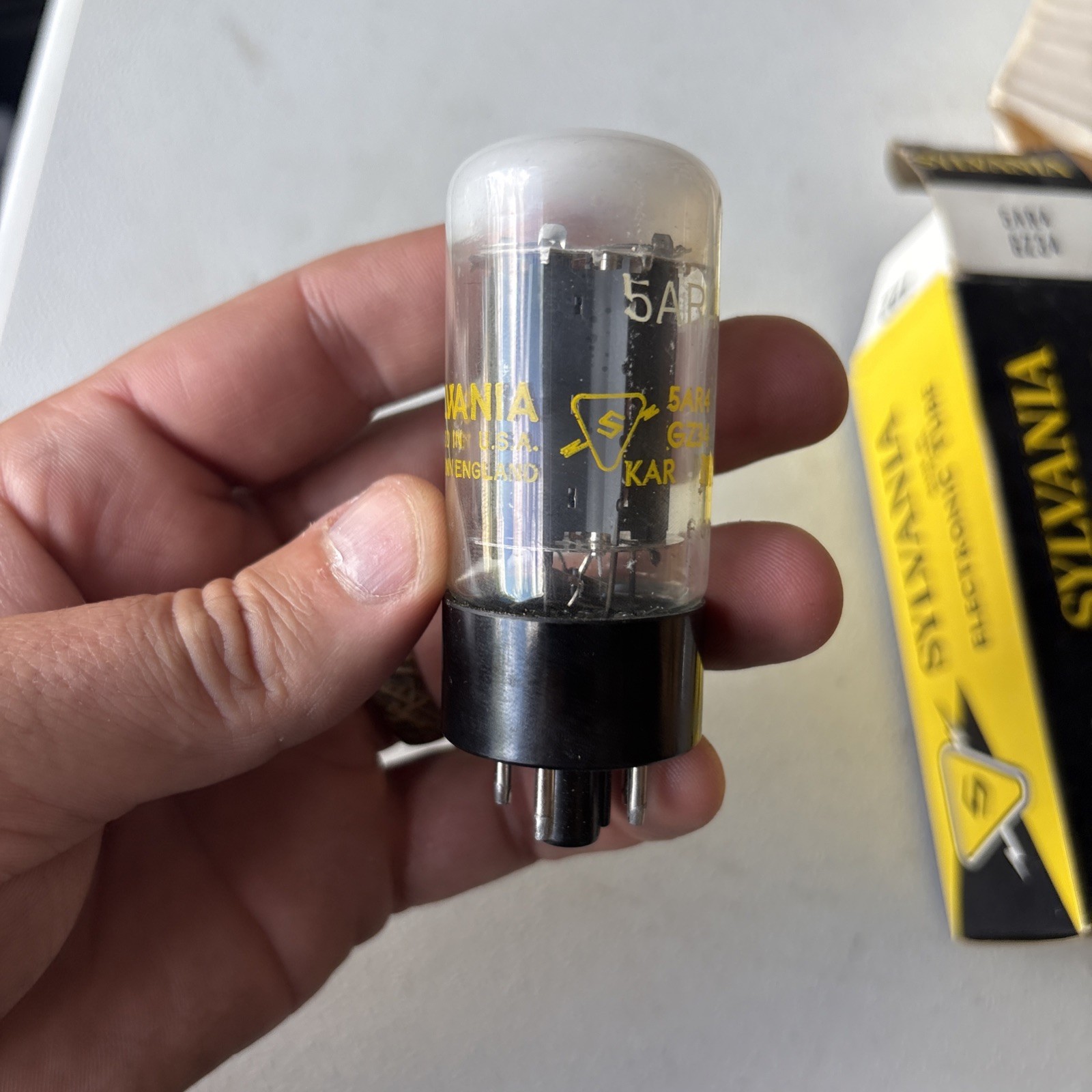 Sylvania 5AR4 GZ34 Rectifier Tube Great Britain Lost Vacuum Collector Only