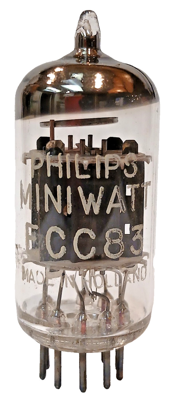 TESTED PHILIPS MINIWATT 12AX7 / ECC83 TUBE SHORT GREY PLATE HALO GETTER HOLLAND