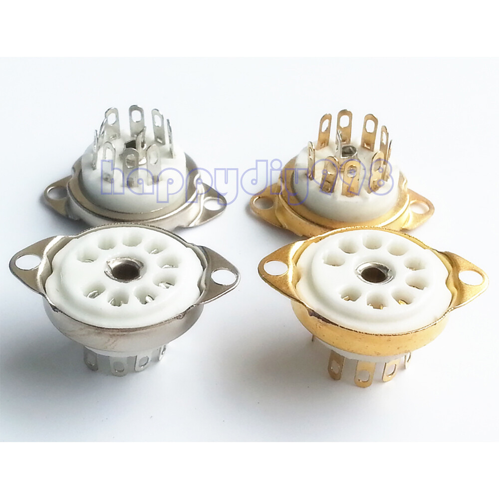 Chassis Mount 9Pin Tube Socket Silverplated for 6DJ8 EL84 6922 12AX7 12AT7 12AU7