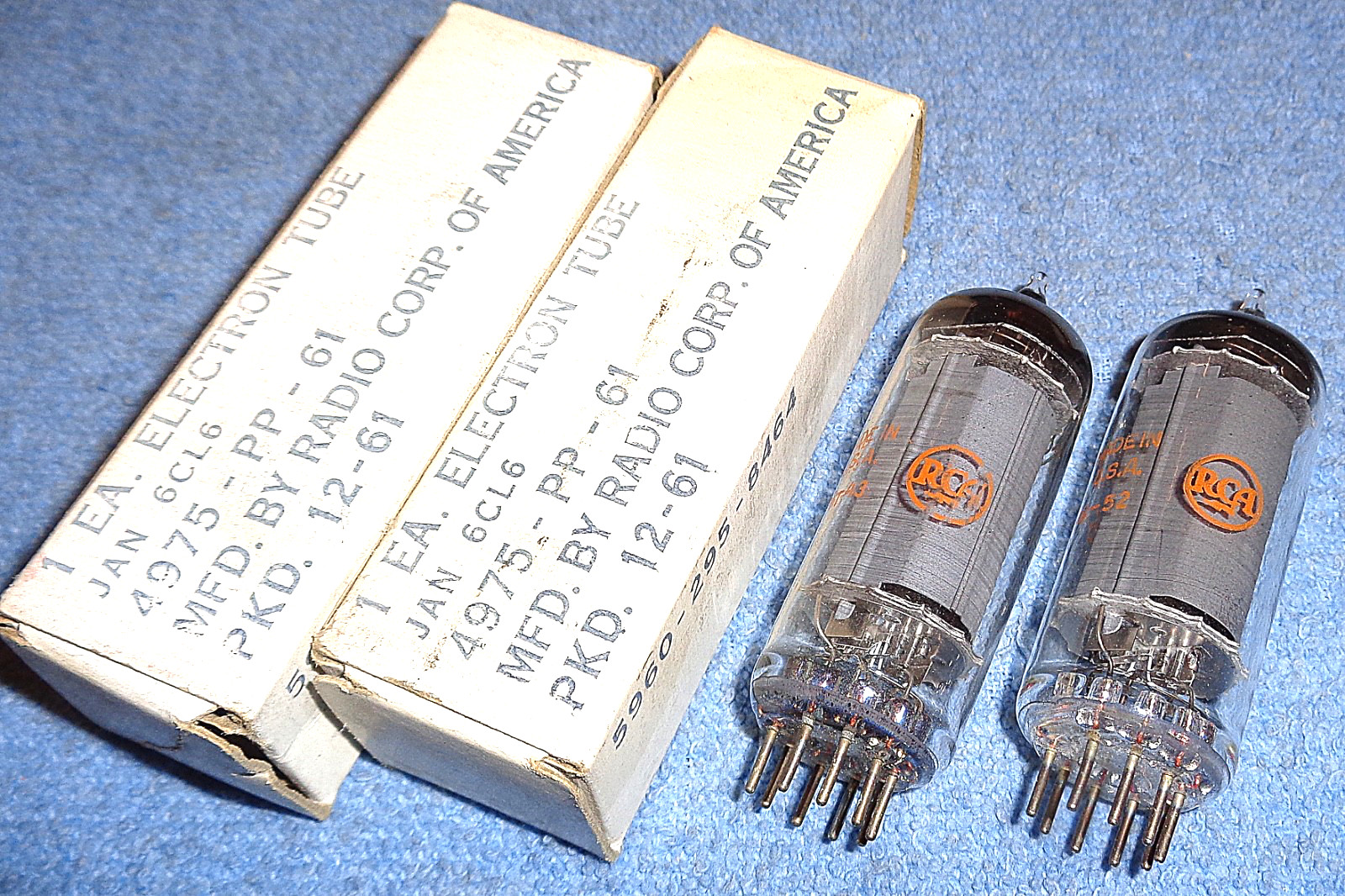 2 NOS RCA JAN 6CL6 Vacuum Tubes – 3-Mica Power Pentodes for Amateur Radios