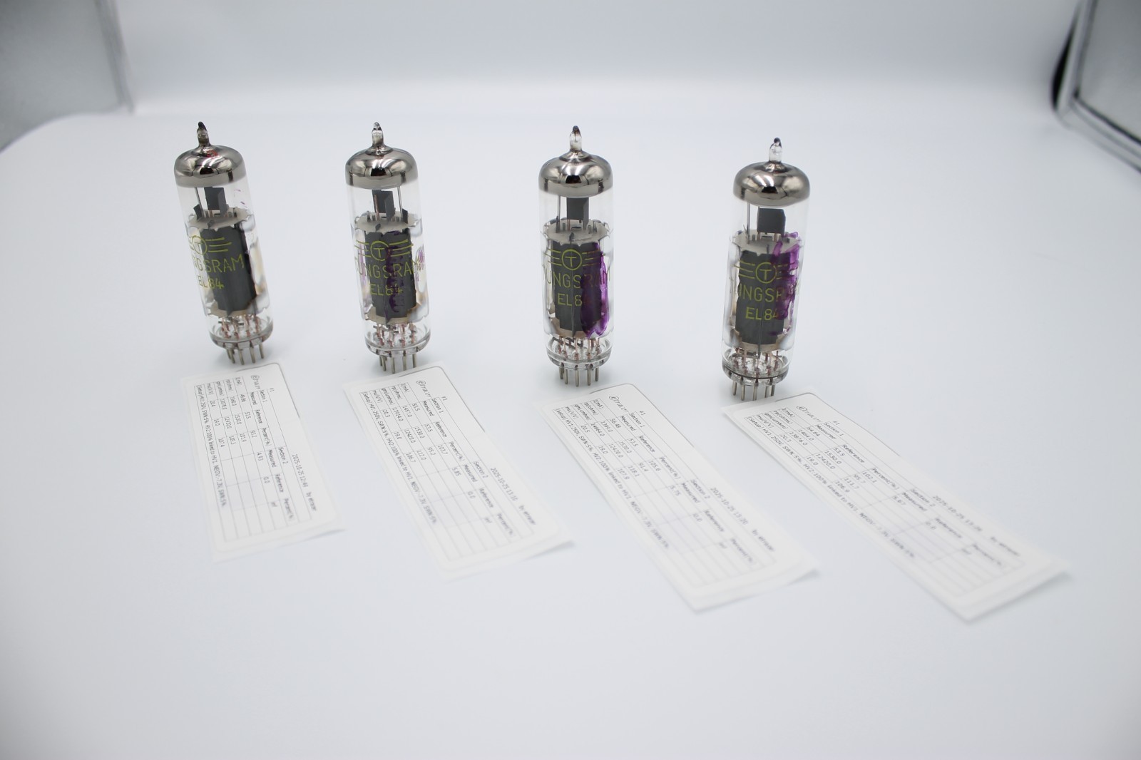 4 PCS EL84 / 6BQ5 /N709/6P14P-EV. TUNSGRAM. Pentode Tubes. Etracer Tested. NOS.