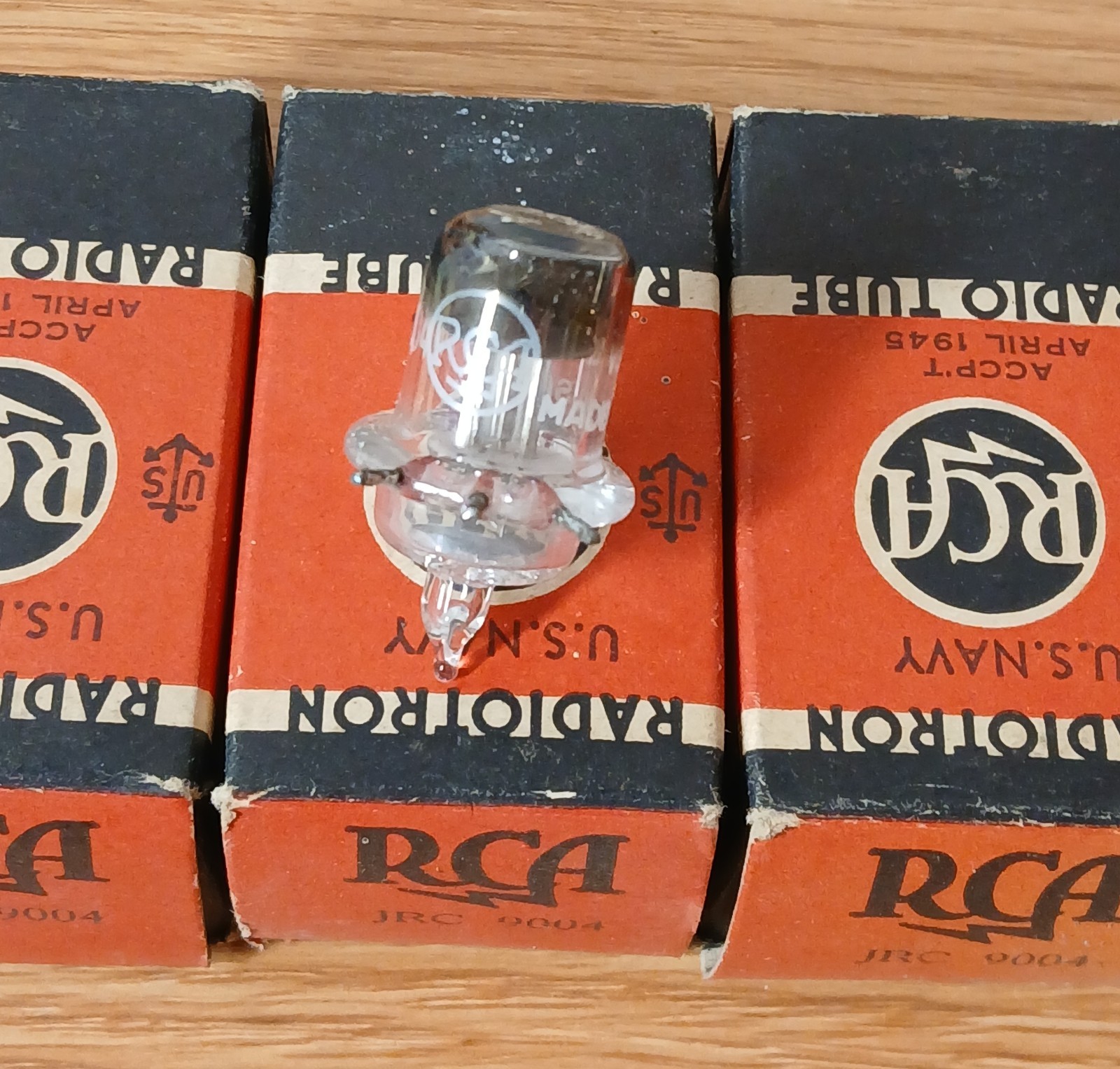 4-Vintage NOS NIB 1945 JRC 9004 Vacuum Tubes Same Date Codes