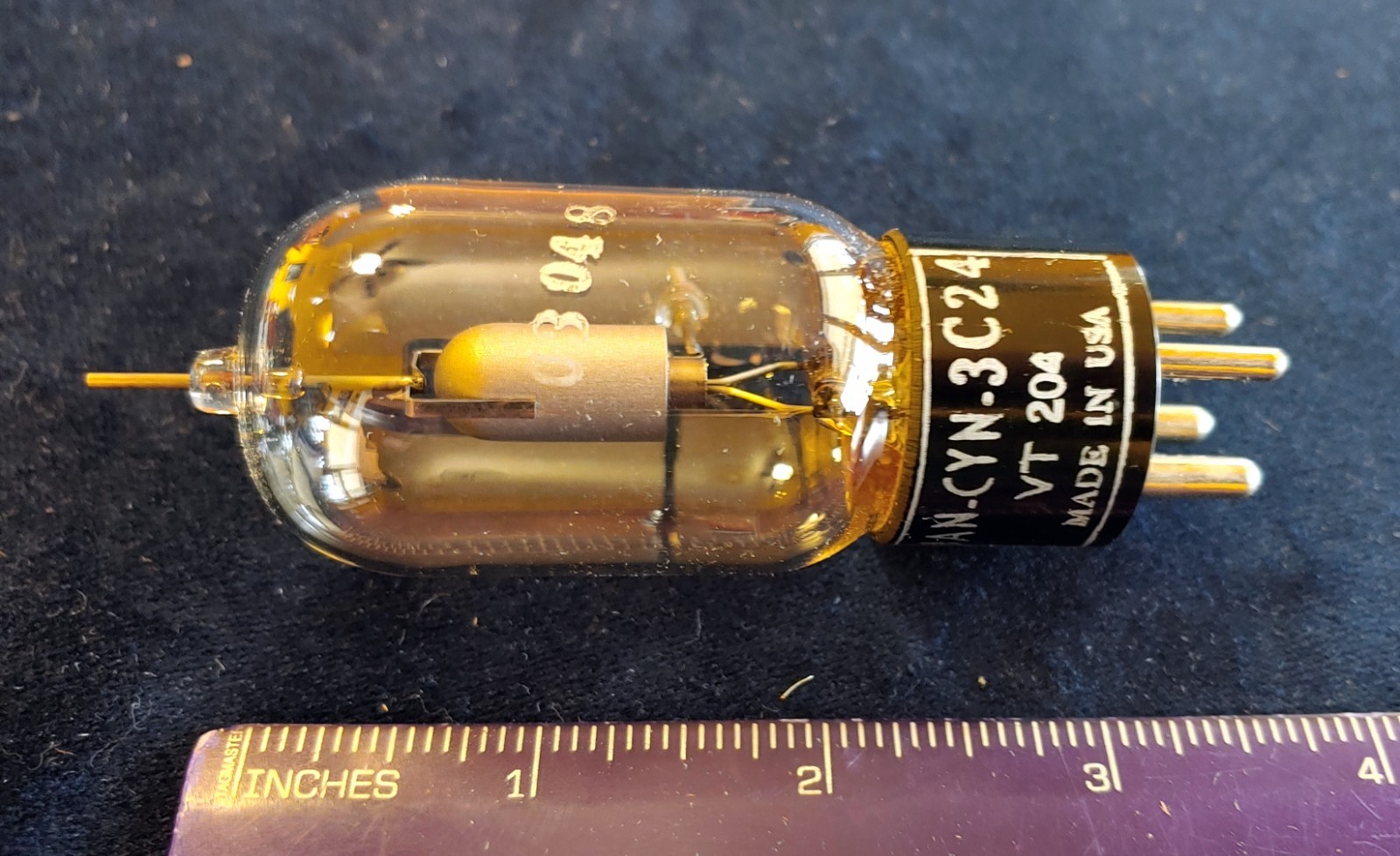 Vintage U.S. ARMY U.S. NAVY JAN-CYN-3C24 VT-204 Vacuum Tube. Untested in Box.