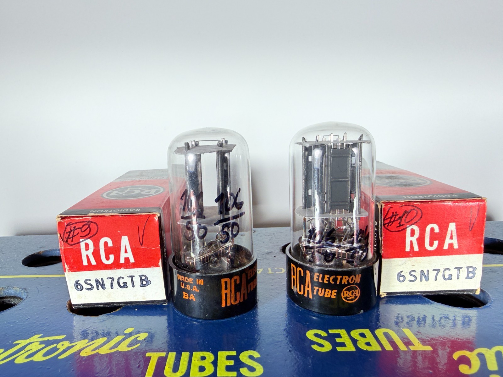 Matched Pair RCA 6SN7GTB Black Plate NOS NIB Tested Like NOS Balanced Tube