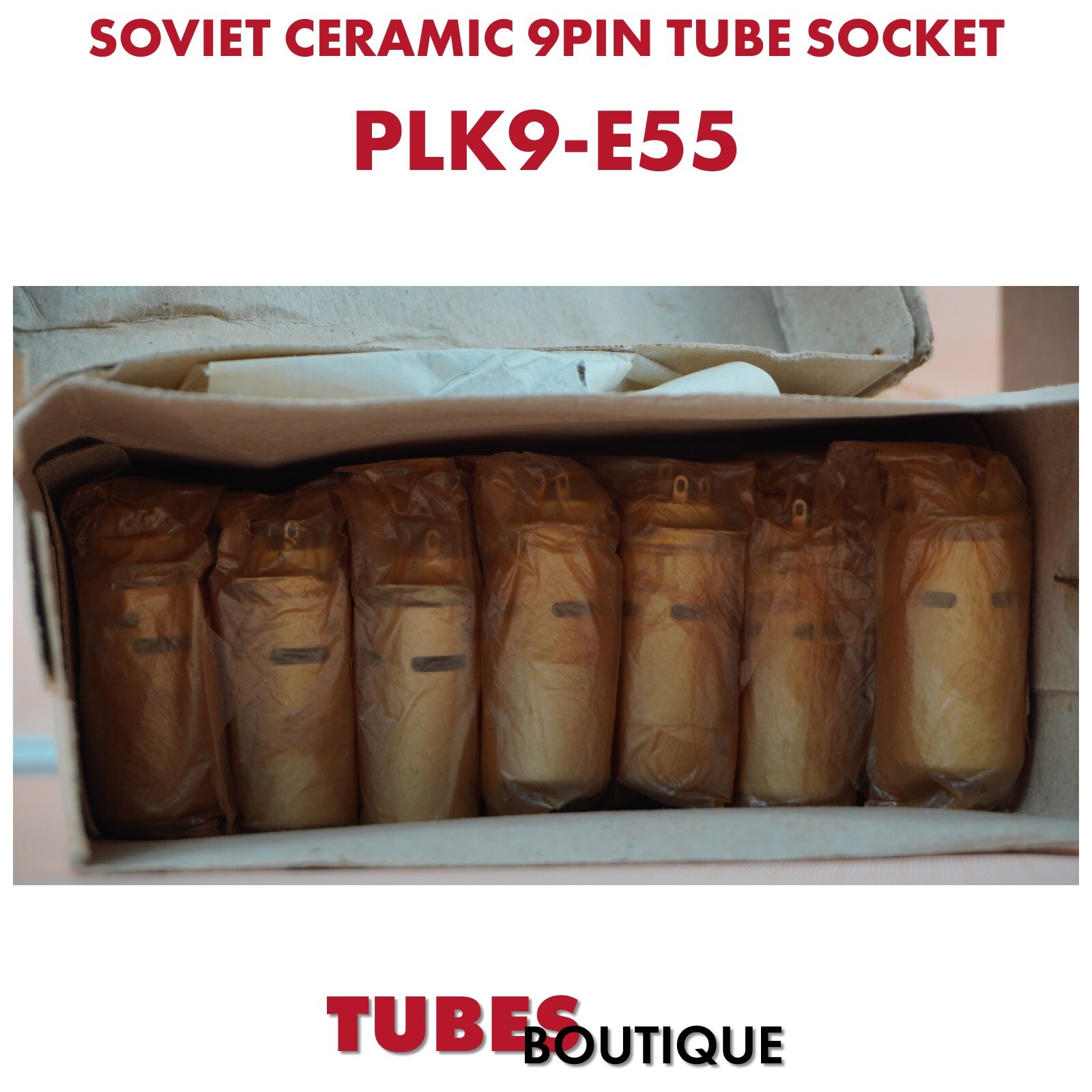 Tube 9pin socket PLK9-E55 with shield 55mm Ag Plated Pins 10pcs