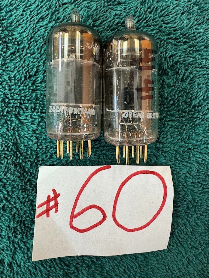 2 MULLARD ECC83 12AX7 GOLD McIntosh 240 225 Dynaco preamplifier amplifier tubes