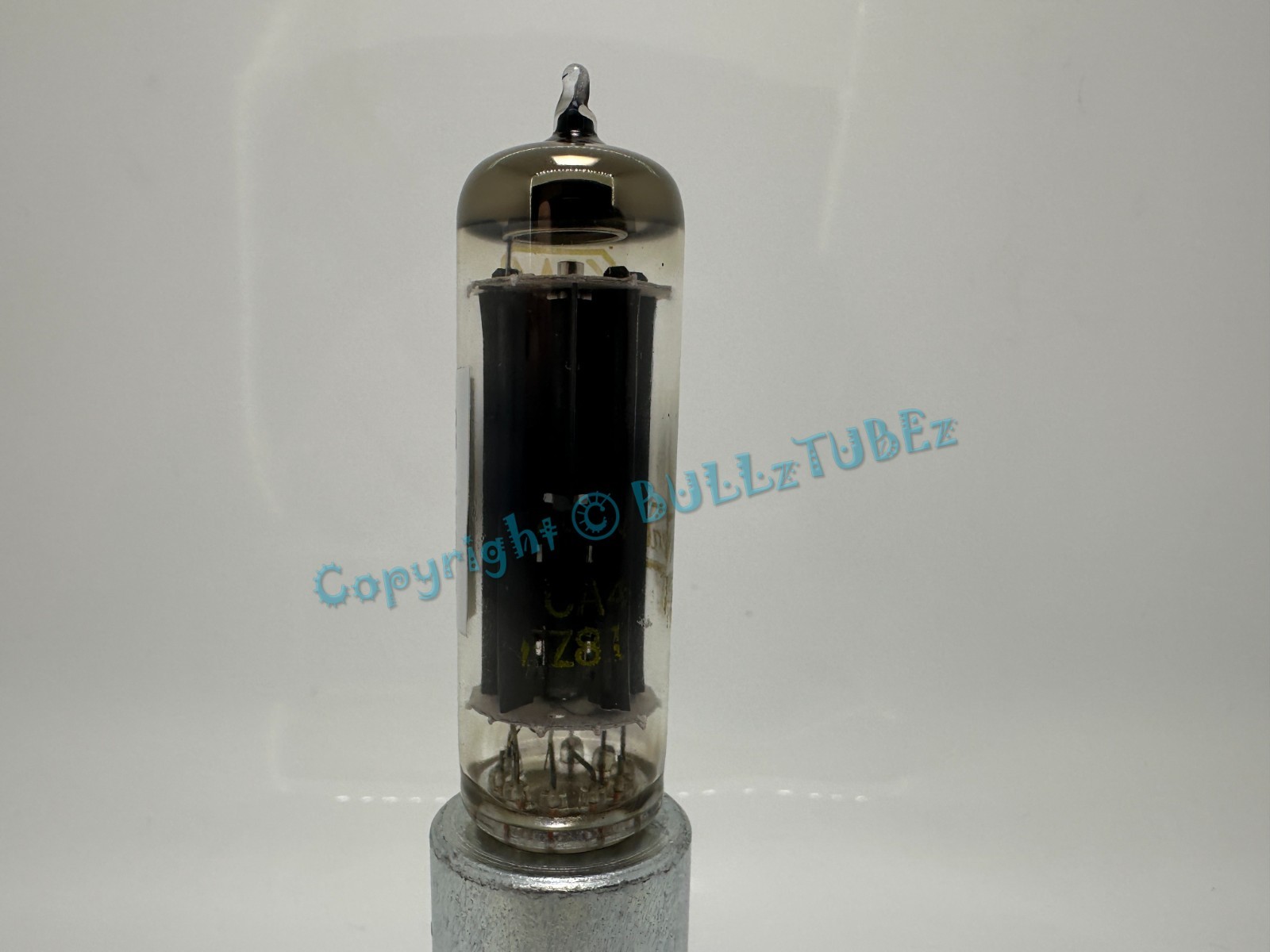Raytheon 6CA4 EZ81 Gold Pin Top “Ring” Getter TESTS NOS on AT1000