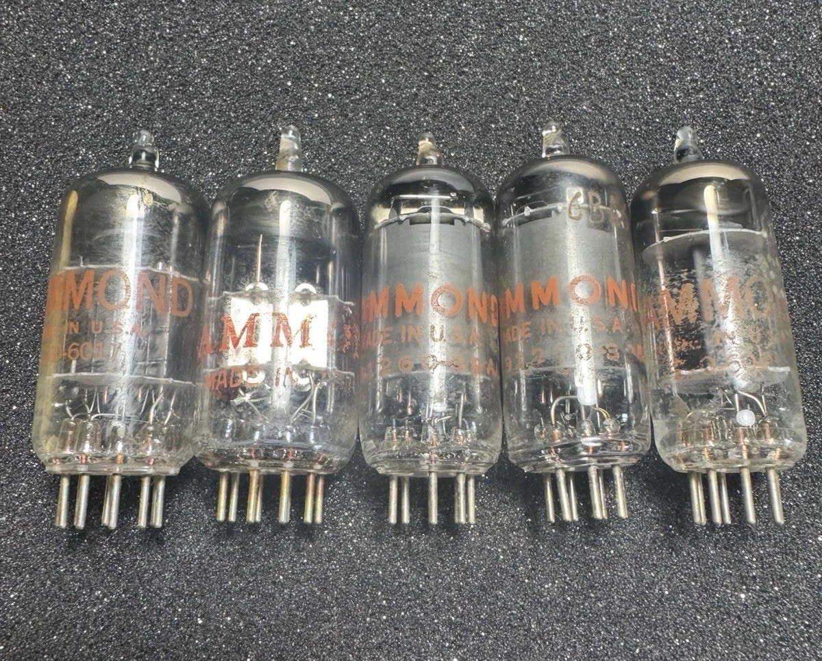 ⚡ Vintage Hammond Tube Lot (5) 12AU7A 6BJ7 2x6BA6 6C4-Tested⚡