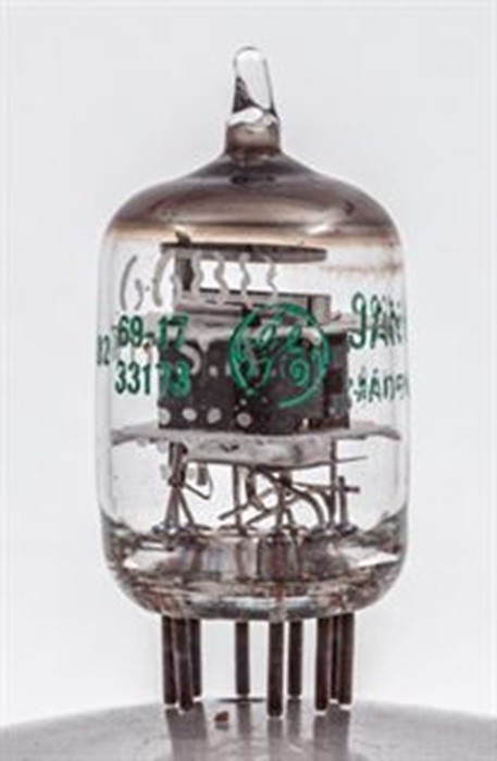 GE JAN 6688 E180F grey plate halo getter pentode NOS NIB tube RARE FIND!