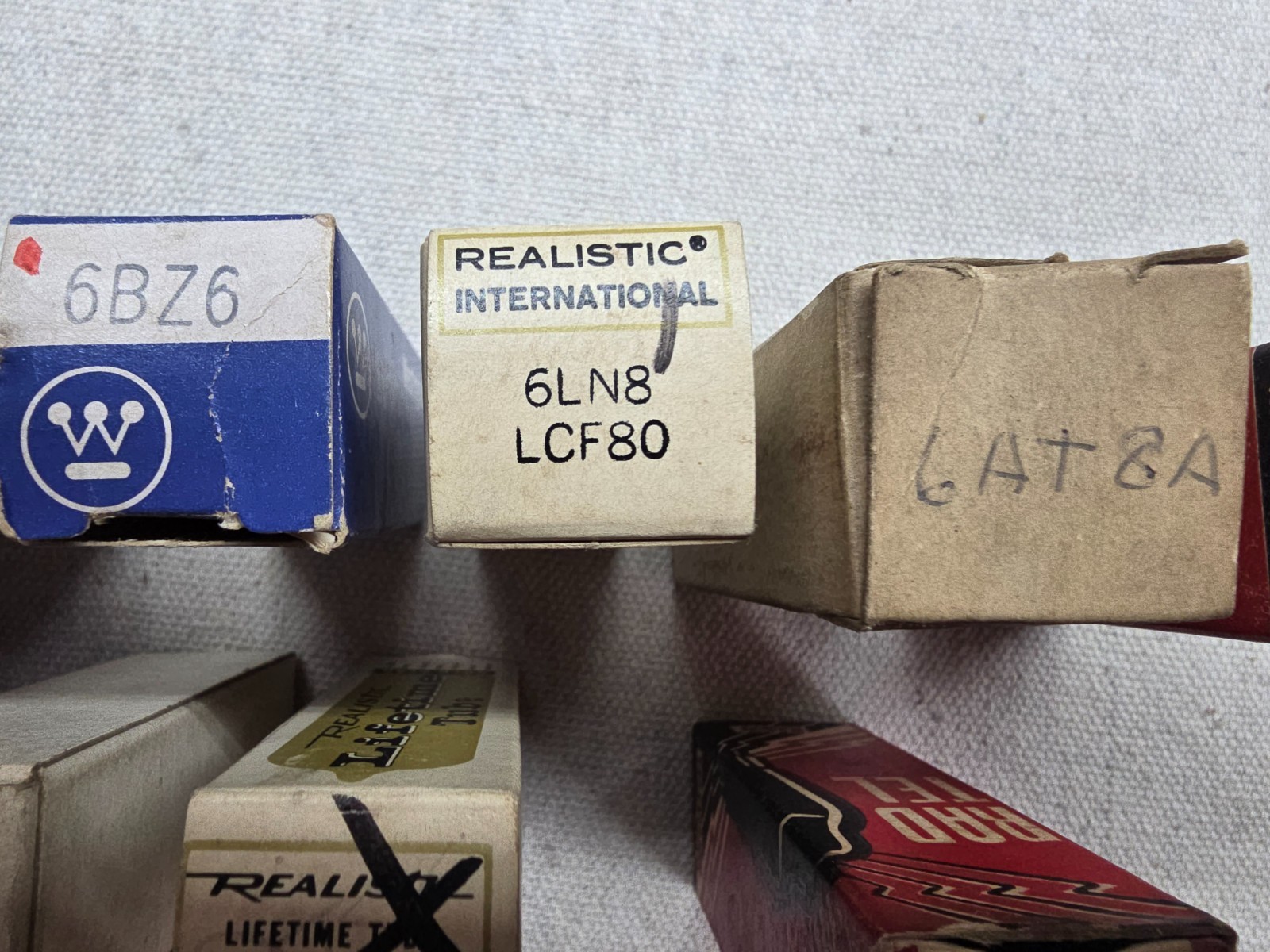 Lot of 13 Assorted Vacuum Tubes 2AF4A, 1X2B, 1R5, 6BZ6, 6AT8A, 6LN8, 12AU6, 6AS5