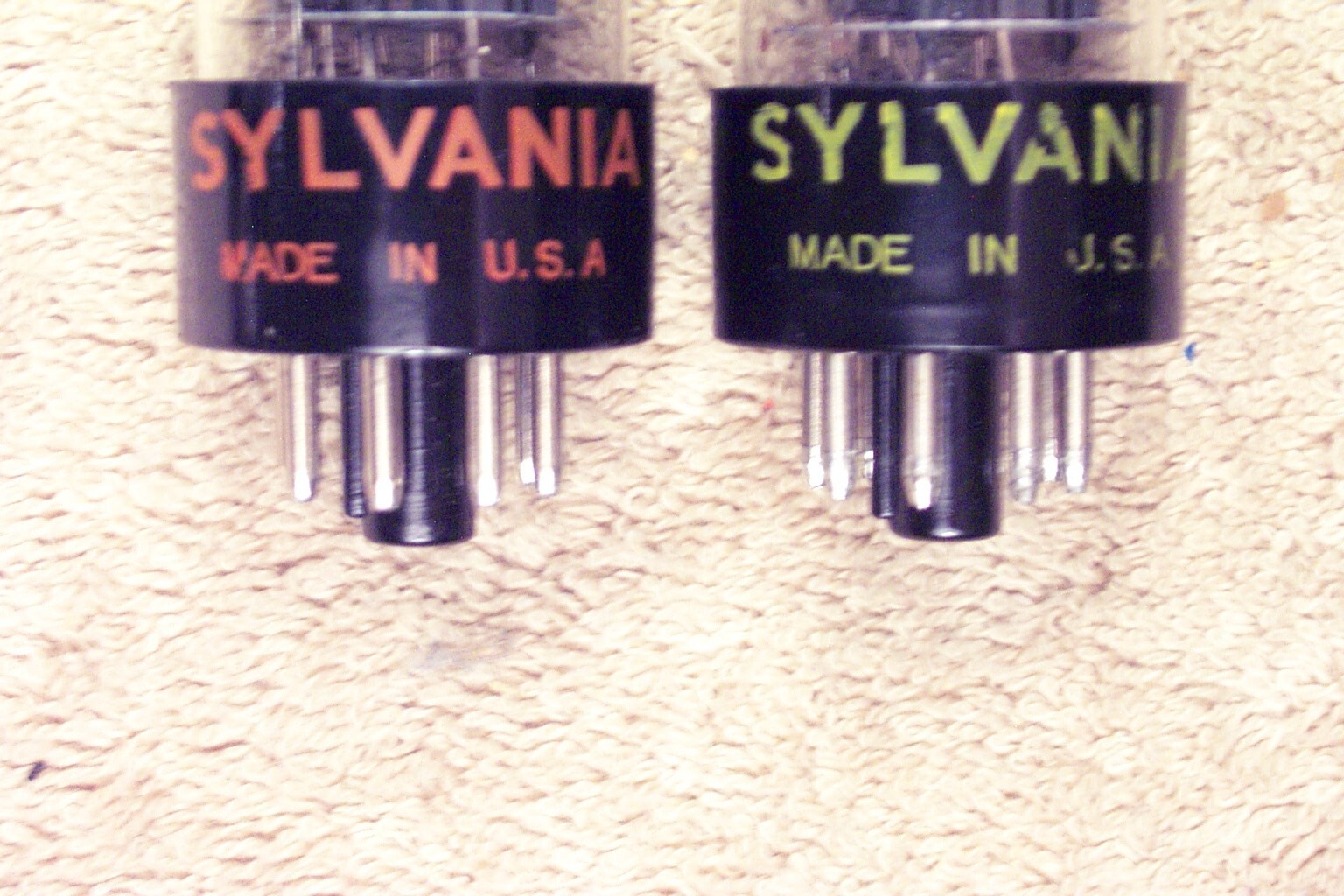 Two, NEW, Sylvania 6SN7GTB, chrome dome, matching pair #5, 6SN7GT