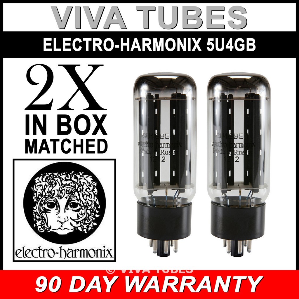 Brand New In Box Matched Pair (2) Electro-Harmonix 5U4GB Vacuum Tubes