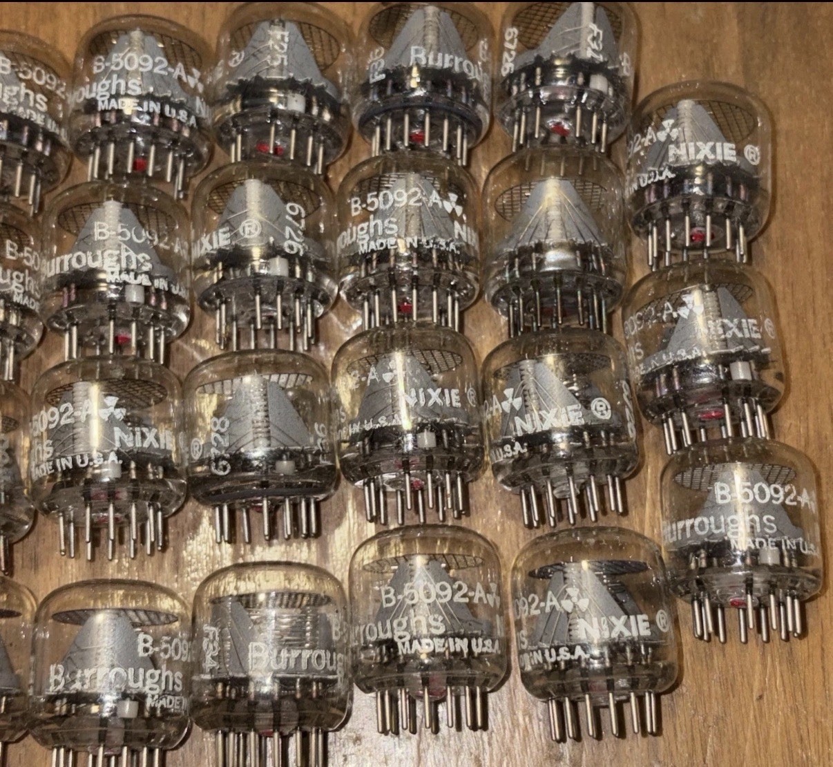 4 Burroughs Nixie B-5092-A Numerical Counter 0–9 Digit Tubes Appear NOS Exc+