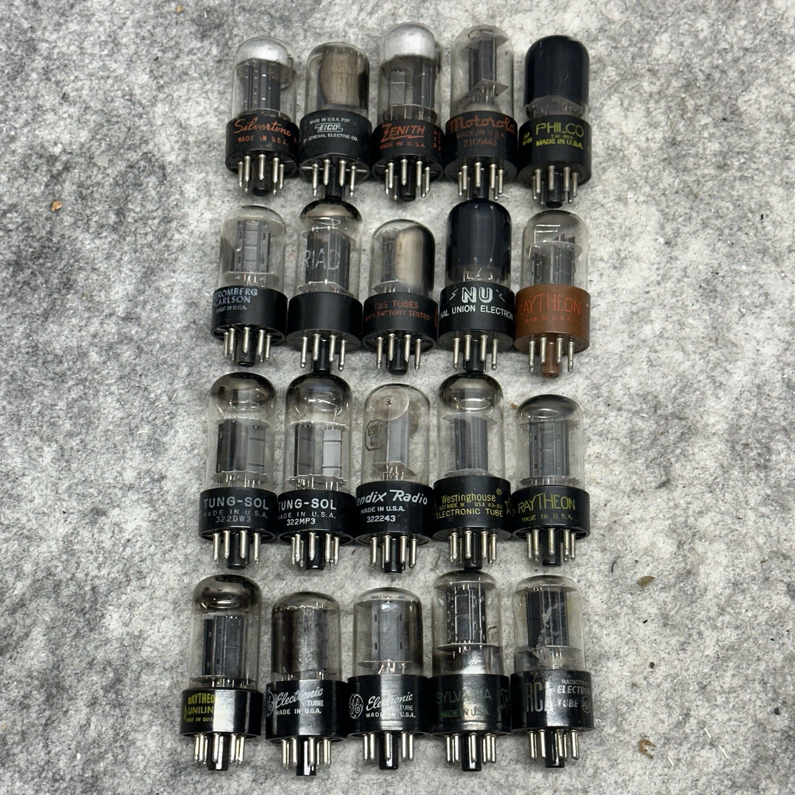 LOT OF 20 6SN7 GT/GTA/GTB TUBES VINTAGE USA ALL TESTED