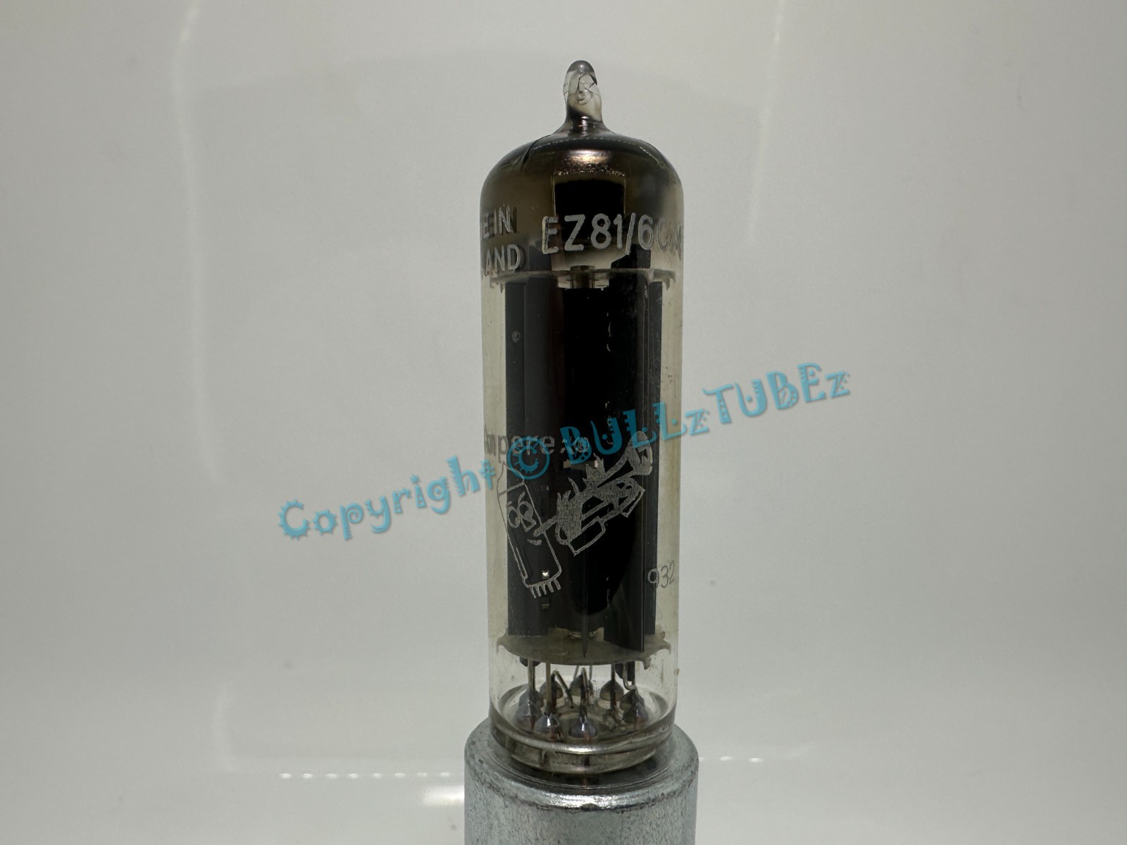 Amperex EZ81 Bugle Boy Top “D” Getter TESTS NOS on AT1000 6CA4
