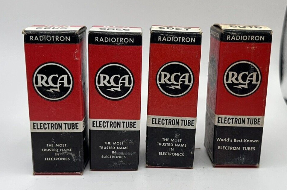 4 Vintage NOS RCA 6CU5 6DE6 6DE7 6DT6 Radiotron Vacuum Electron Tubes TESTED NEW
