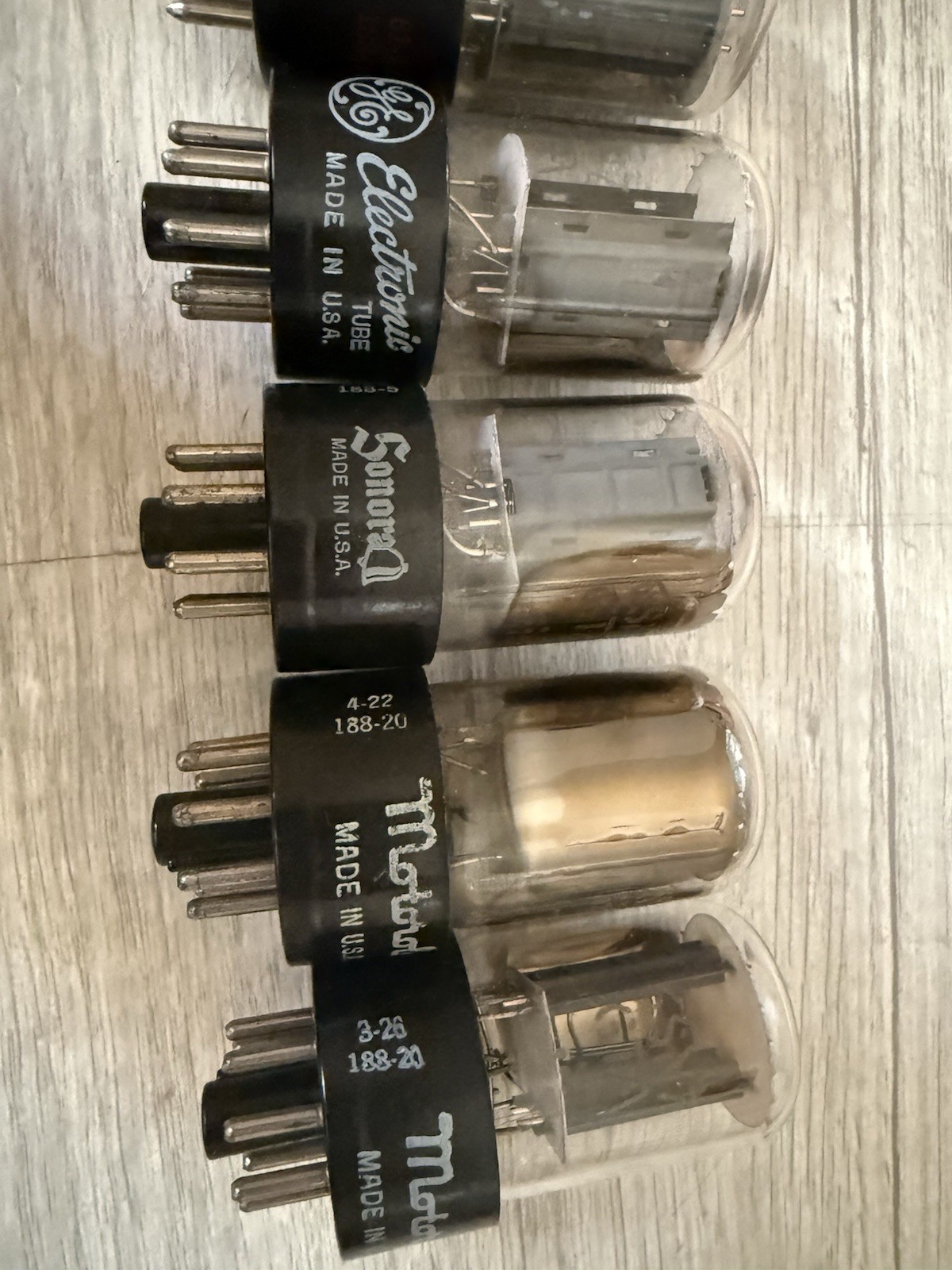 (1) GE 6SN7 6sn7gtb Gray Plate Side D Phono Musical Tube White Label