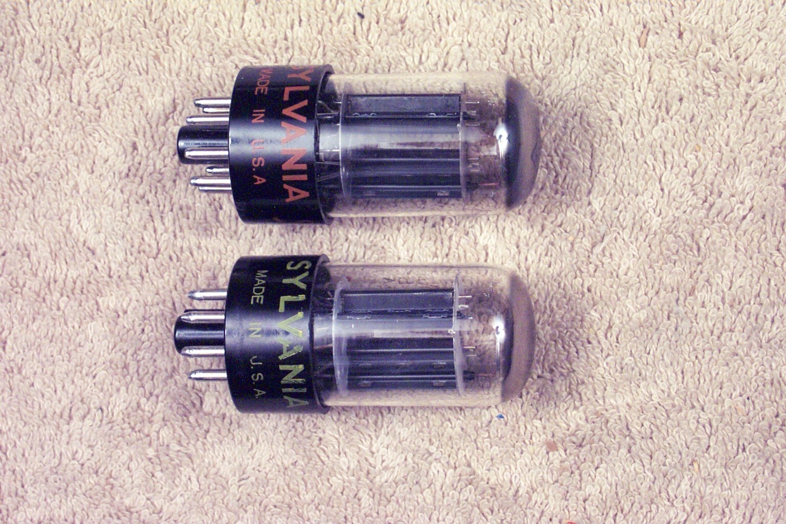 Two, NEW, Sylvania 6SN7GTB, chrome dome, matching pair #5, 6SN7GT