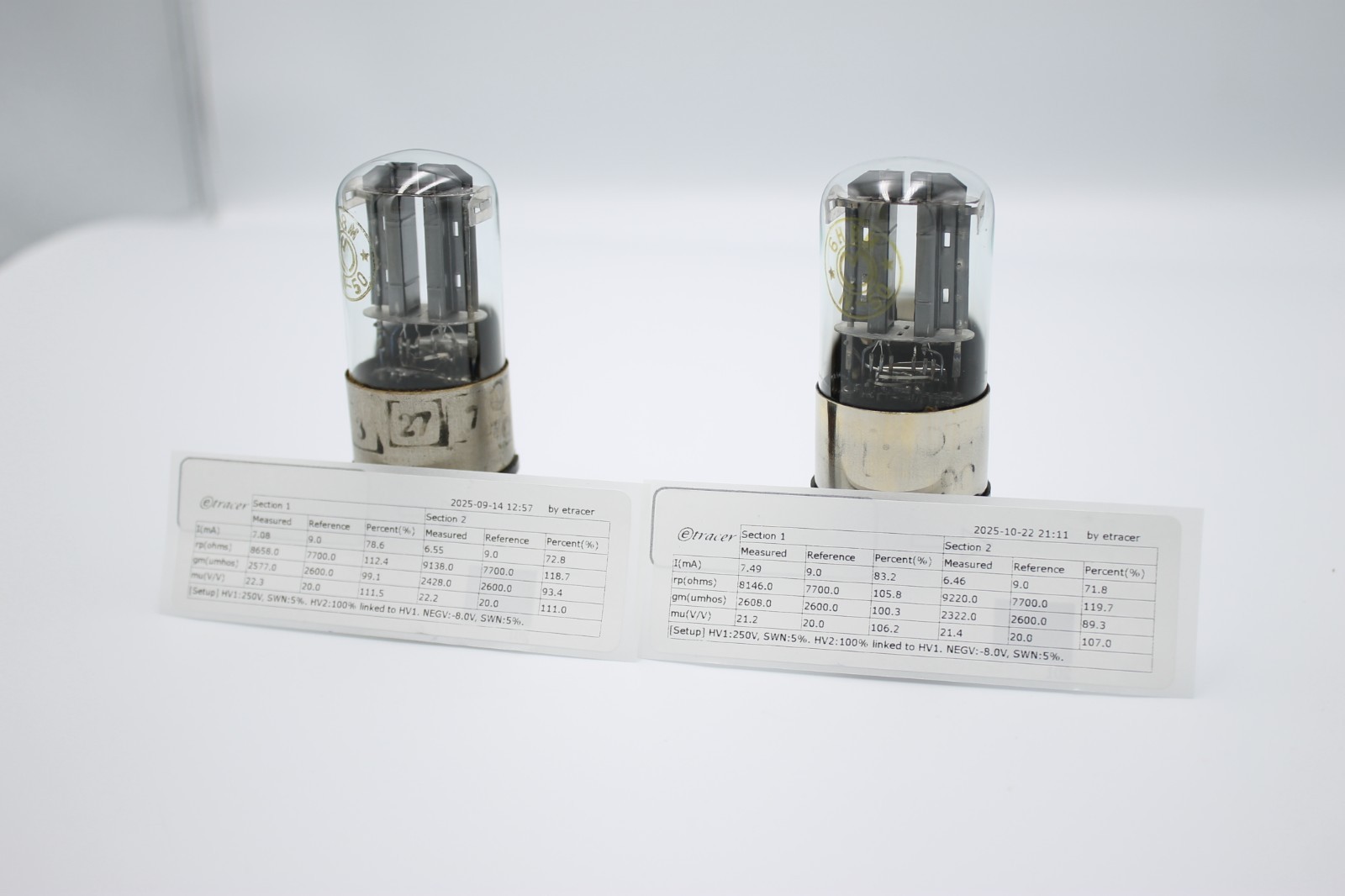 RARE Matched Pair 6N8M/6N8S/6SN7/1578/ECC32.MELZ.Etracer Tested.IV,IV-1950′.