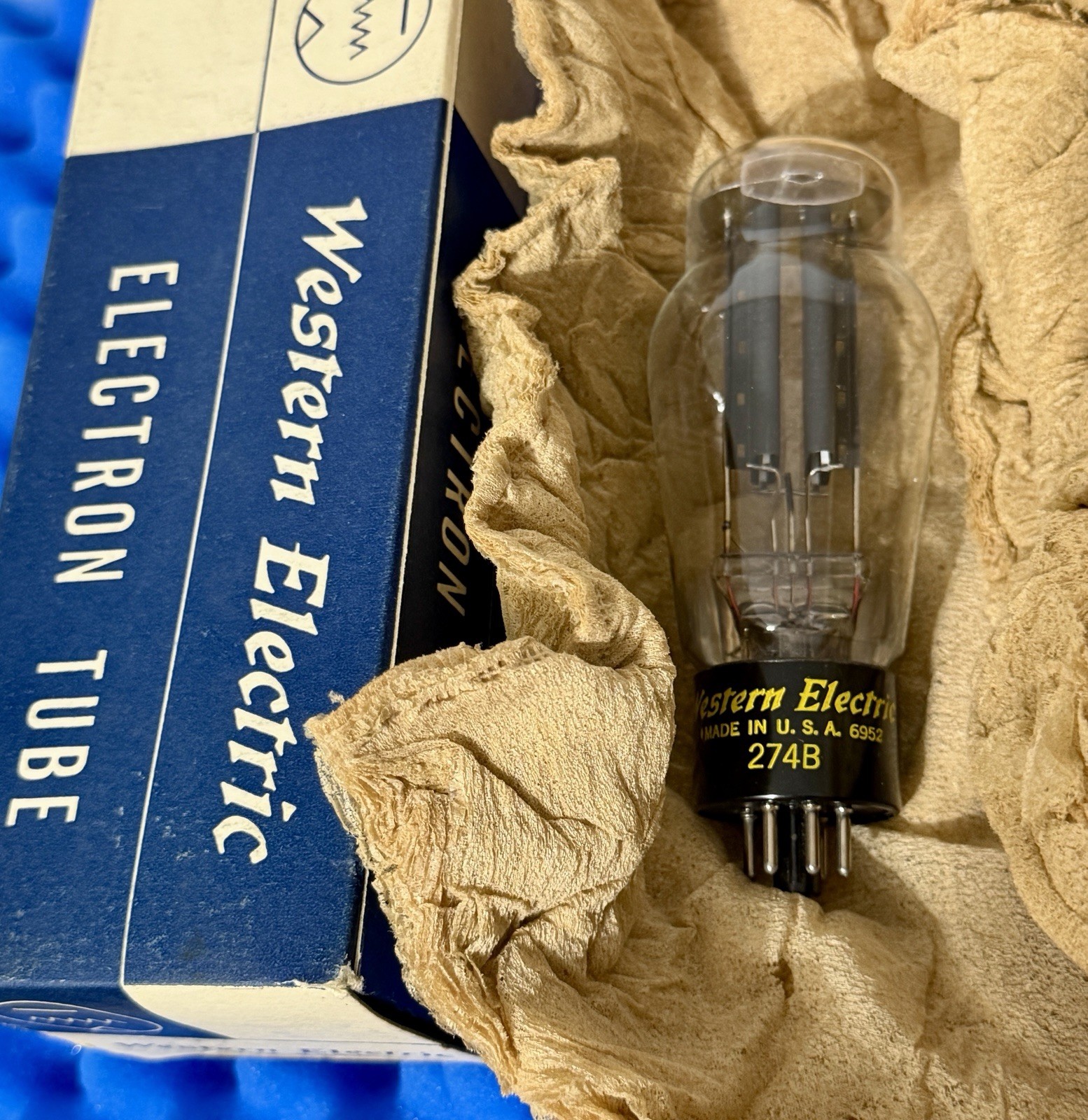 ONE Western Electric 274B Tube / Computerized Tested +100% / D Getter / 1969 274