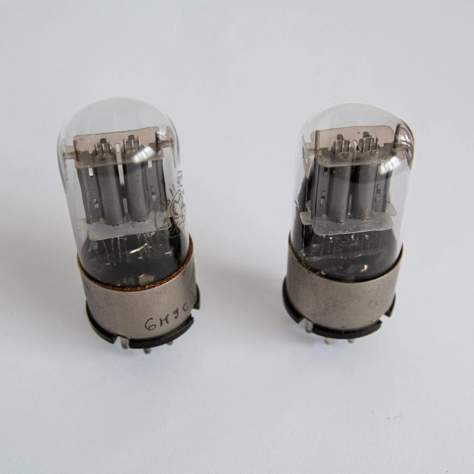 6N9S 6H9C soviet Tube Metal Base Matched Pair 6SL7 1579