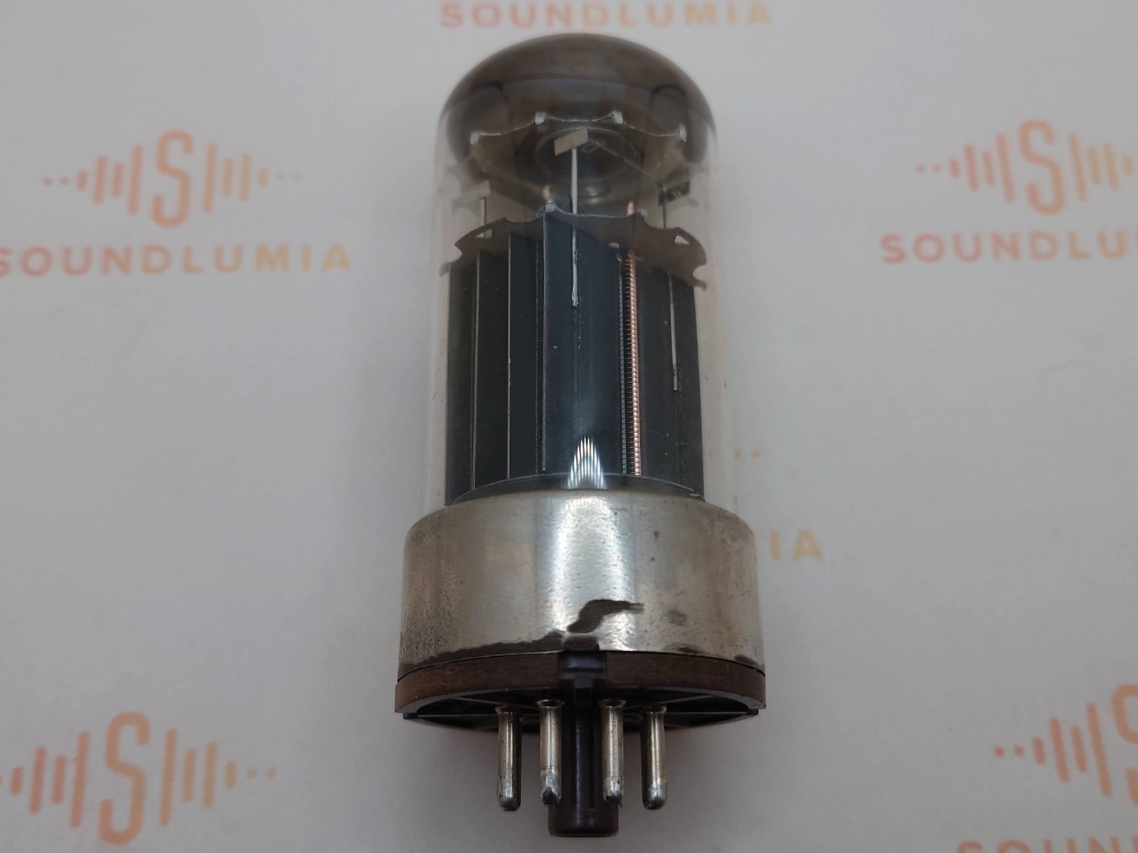 1x Mullard 6080 3-Mica Black Plates Metal Base-Philips Label-Mitcham ’60 AJ1-NOS