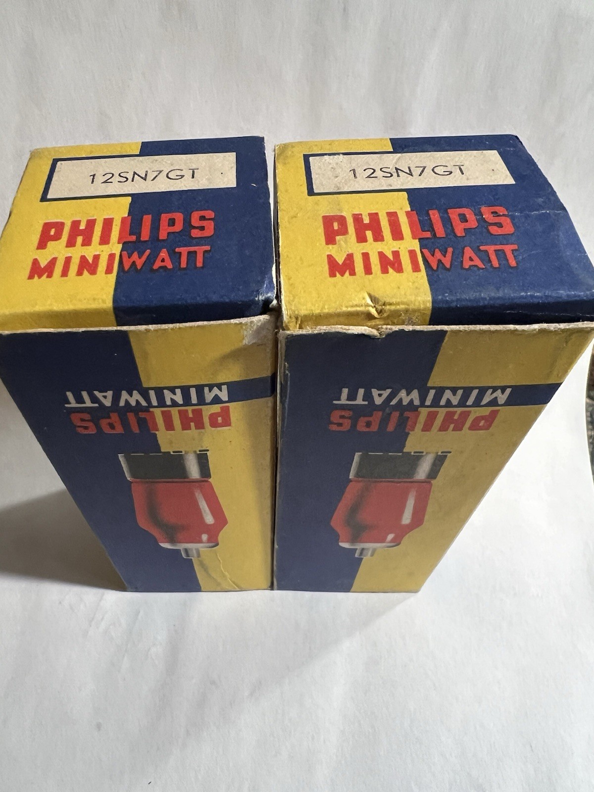 Rare Pair ( 2 ) 12SN7GT NIB Philips Tube Holland OLD Miniwatt Coated Strong Test