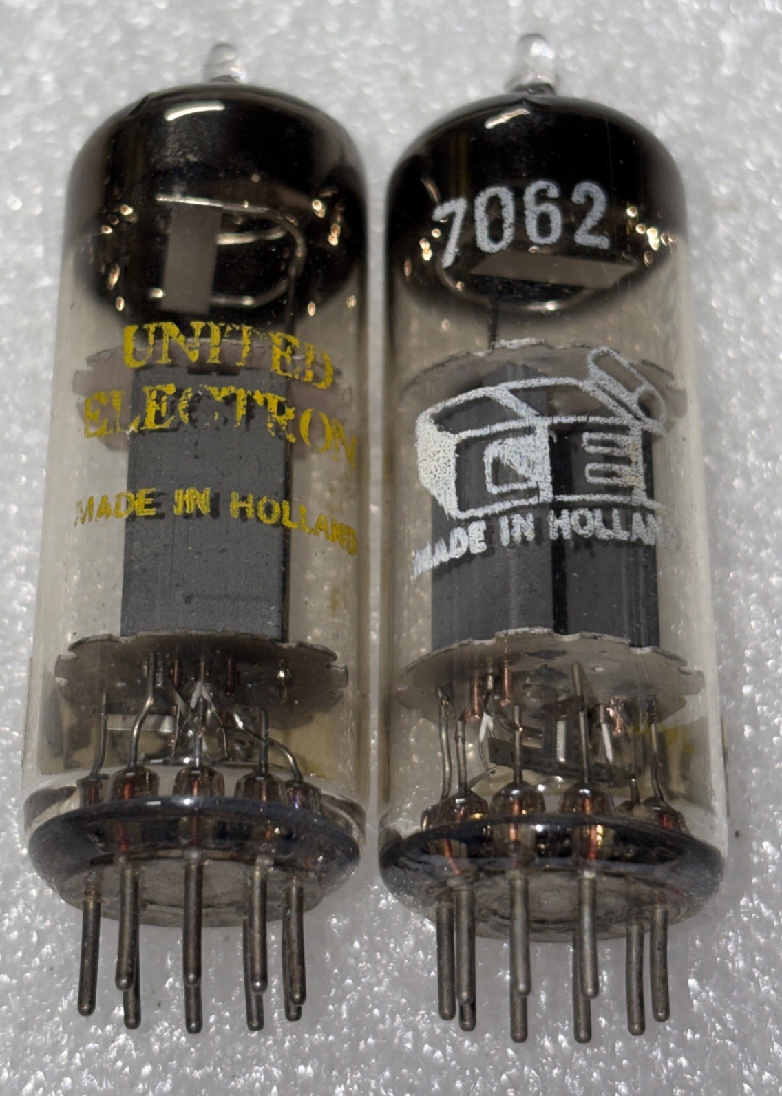 Matched Pair Amperex E180CC 7062 Foil D Getter Vacuum Tube TV7 Tested Strong #2