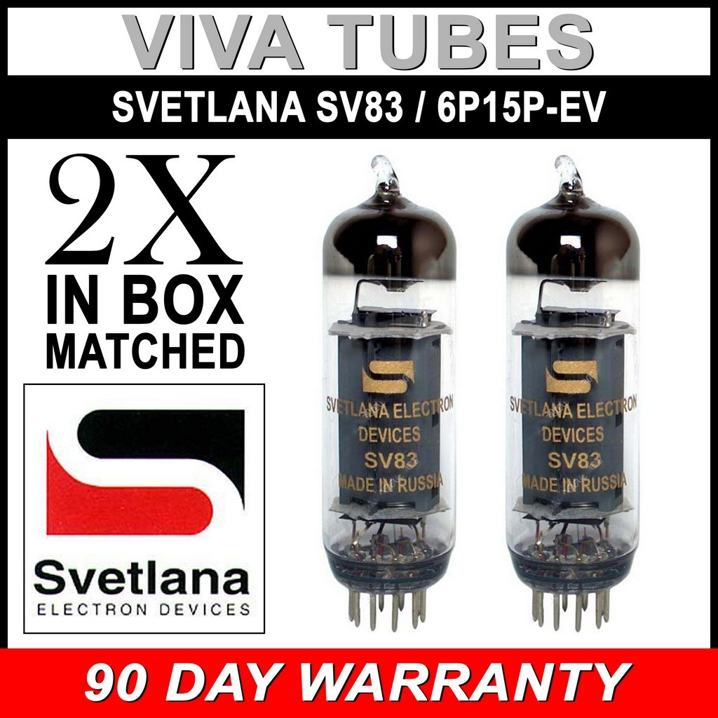 Brand New Plate Current Matched Pair (2) Svetlana SV83 / 6P15P Vacuum Tubes