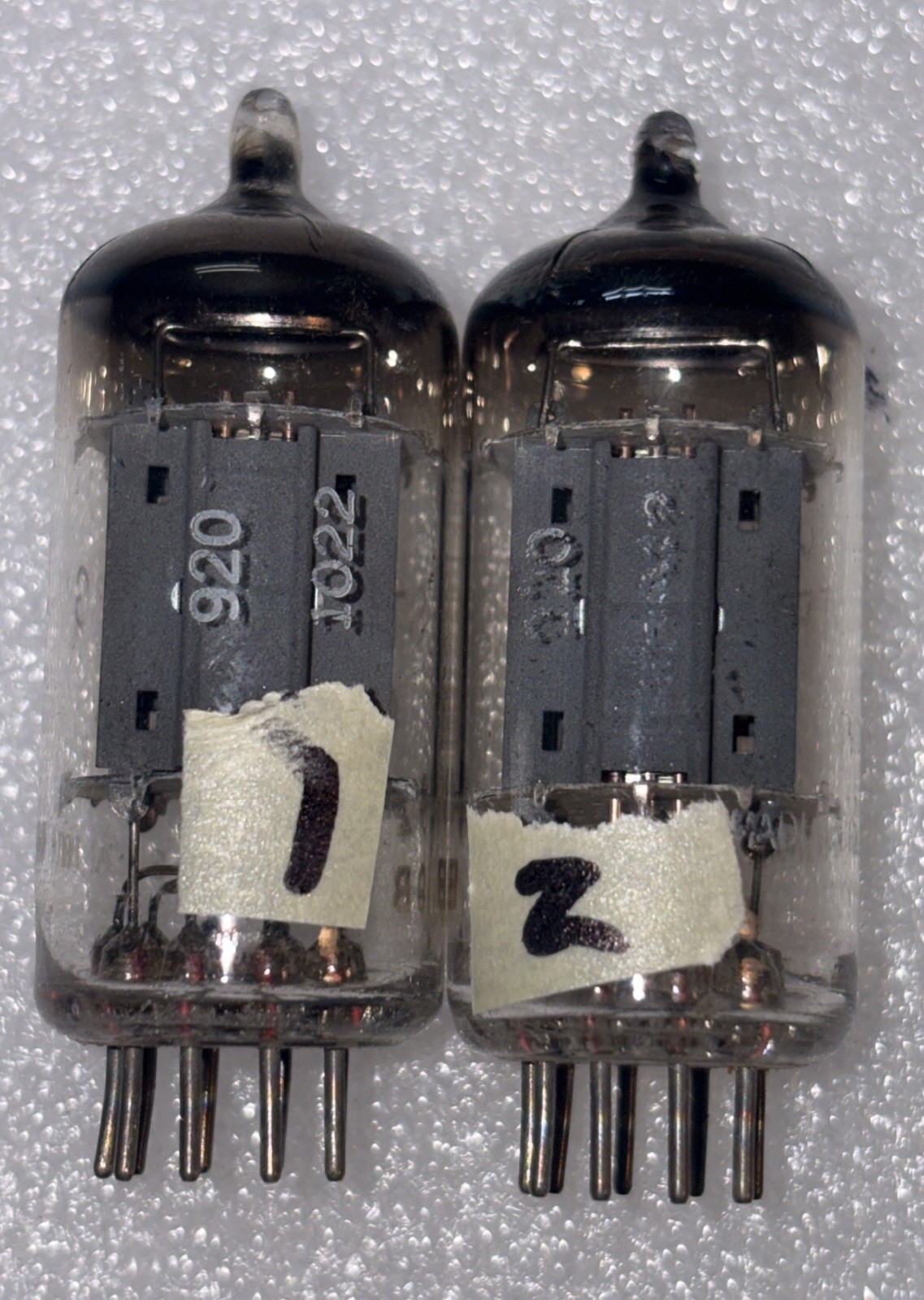 Pair Mullard 12AX7/ECC83 Long Plate Dual Post O-Getter Blackburn Amplitrex Stron