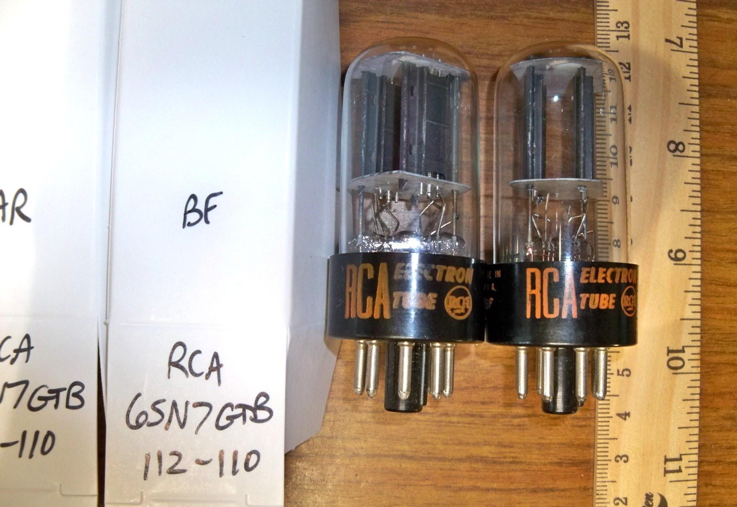 2 Strong Matched RCA Black Plate Bottom D Getter 6SN7GTB Tubes #5