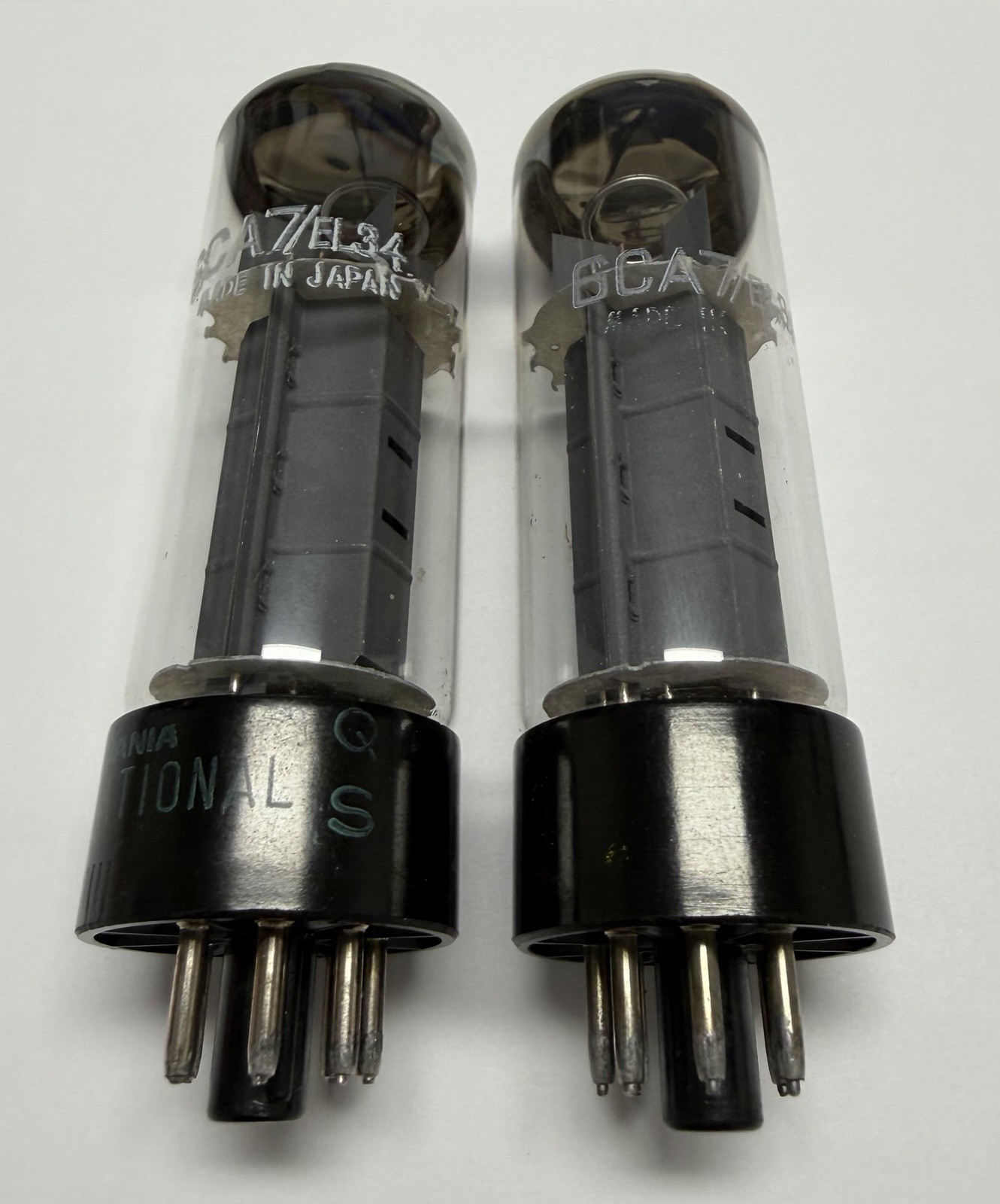 Matched Current Pair Matsushita EL34/6CA7 Tubes One Labeled Sylvania Test Strong