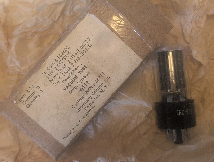 RCA JAN CRC 5Y3GT Blackplate NOS/NIB Vacuum Tube