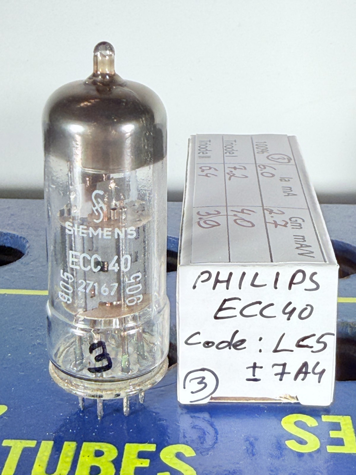 Philips ECC40 France La Radiotechnique Label Siemens Tested Like NOS Tube