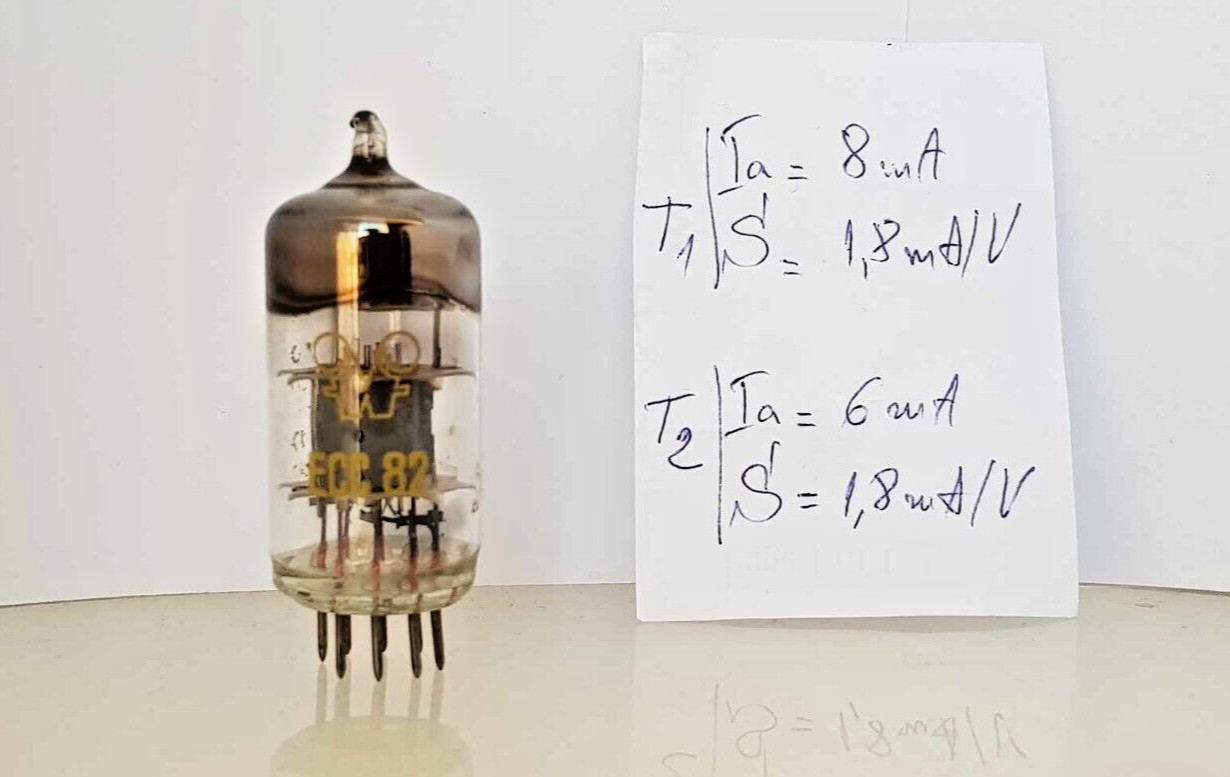 1 x ECC82 RFT TESTED TUBE 12AU7 ECC802s FOIL GETTER Double Triode