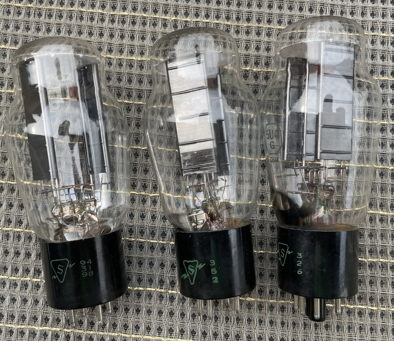 Strong Trio (3) 1953/4 Sylvania 5U4G Rectifiers Black Plate Bottom “D” Getter