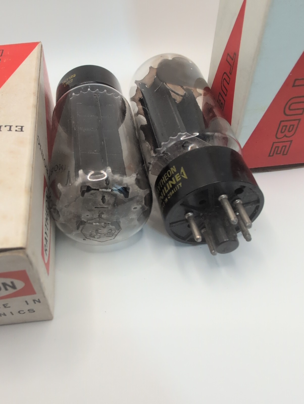 TWO RAYTHEON 5U4GB Rectifier VACUUM TUBES Vintage TESTED