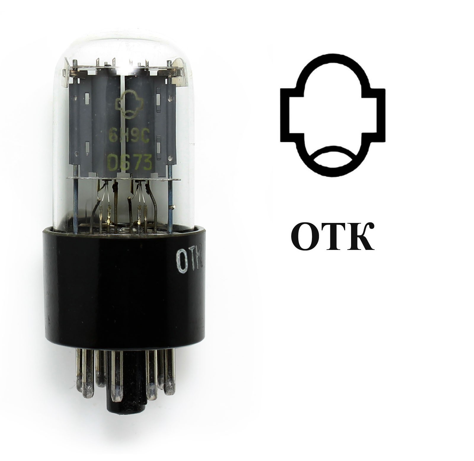 2pcs 6N9S 1579 6SL7 Reflector Double Triode Tubes Same Year 12-1973 OTK NOS USSR