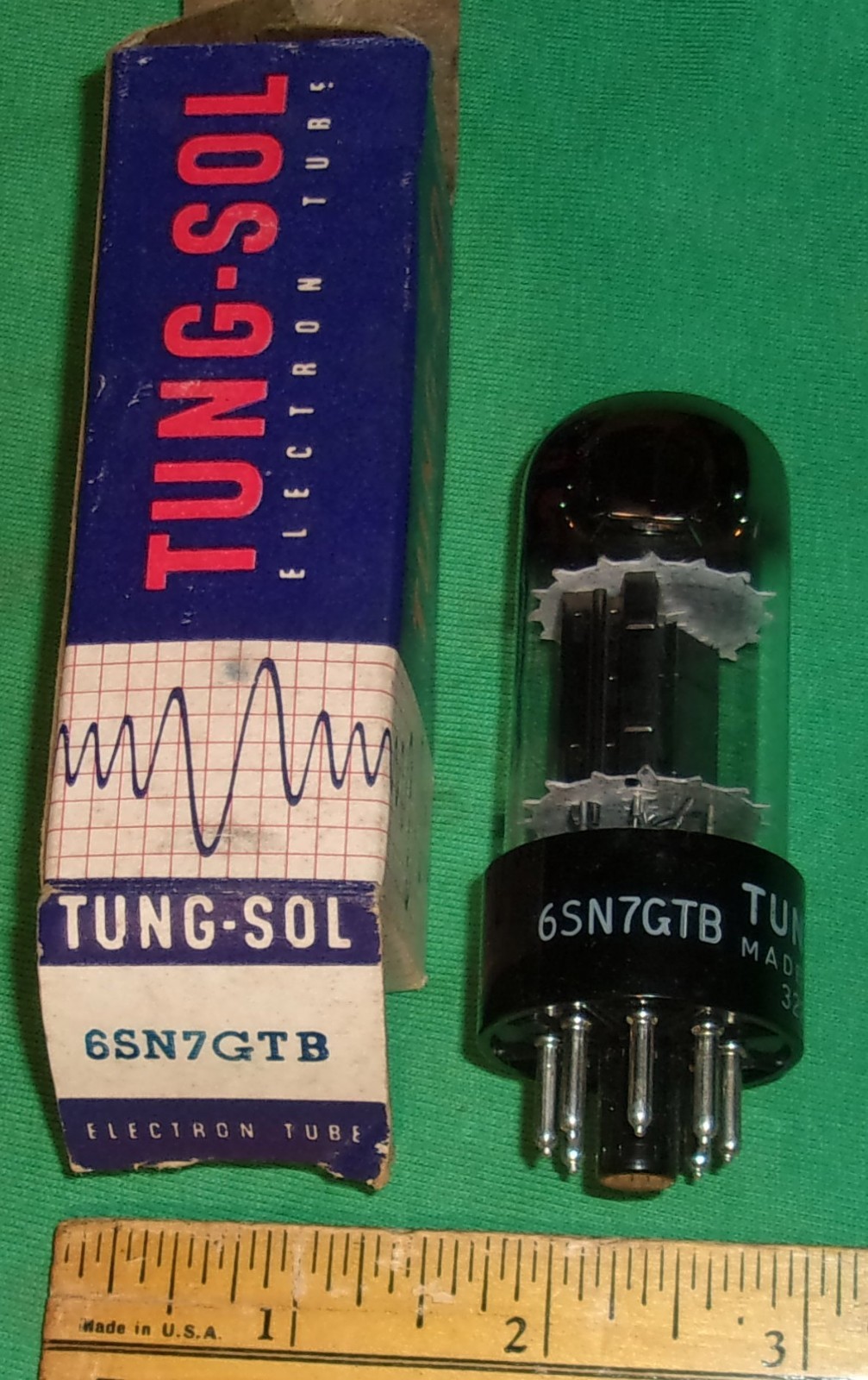 NOS TUNG SOL 6SN7GTB Twin Triode BLACK PLATES/HORSHOE GETTER/Test Great! (1950s)