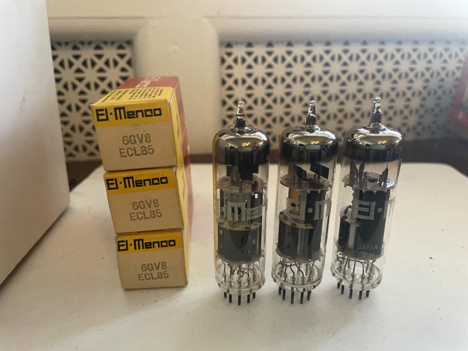 3 Unused Vintage El Menco 6GV8 ECL85 Vacuum Tube Nib Nos Japan