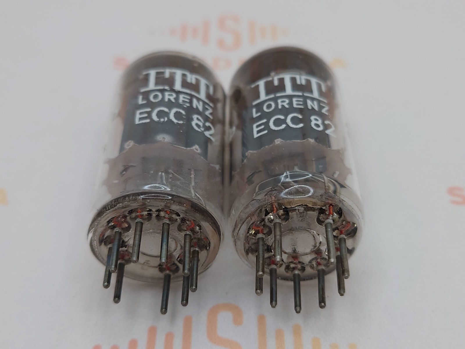 2x ITT Lorenz ECC82 12AU7 Smooth Plates Ei Production (Telefunken Tooling)- NOS+